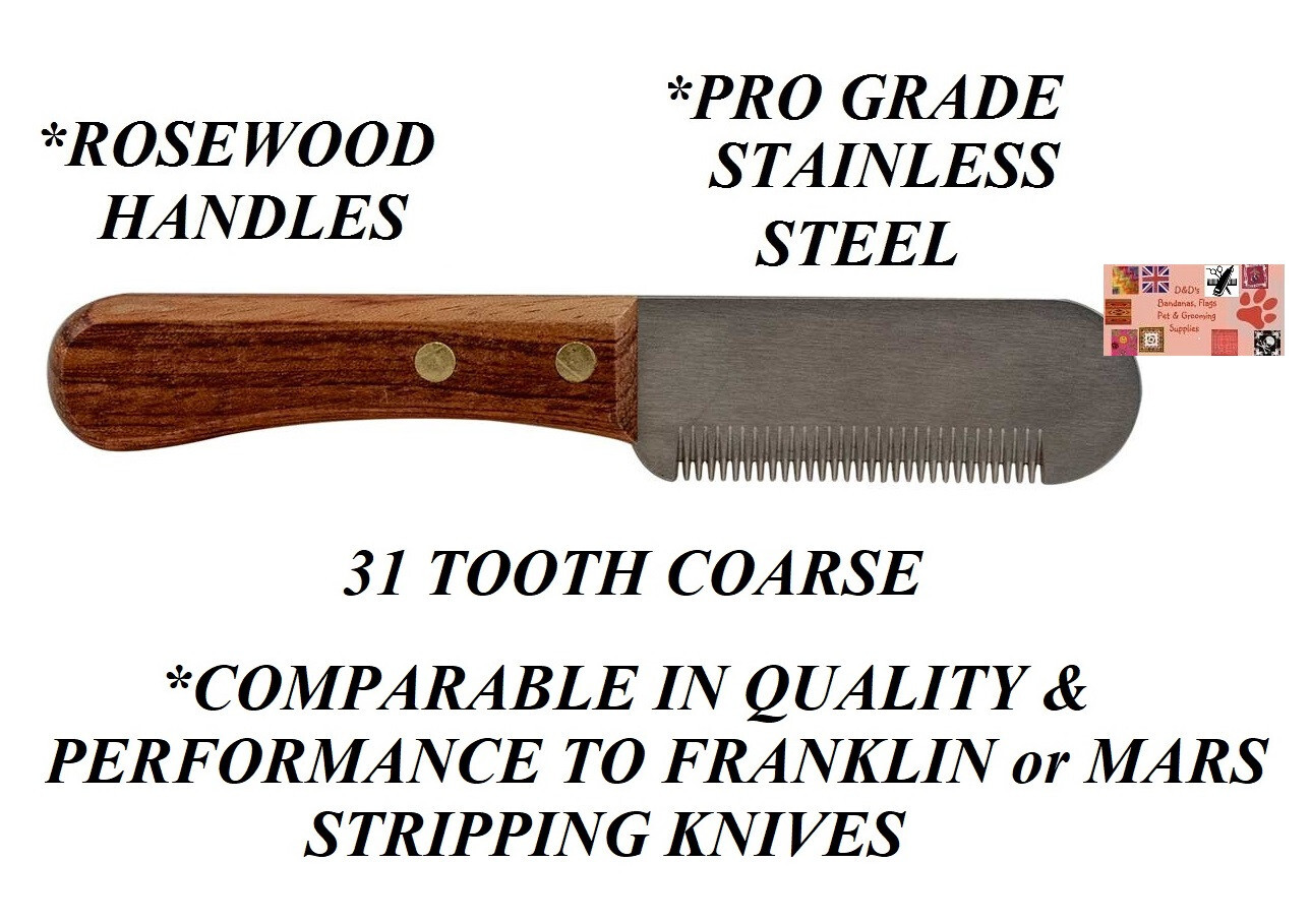 COARSE 31-Tooth DOG STRIPPING KNIFE Coat Hair Hand Stripper*CompareTo Franklin
