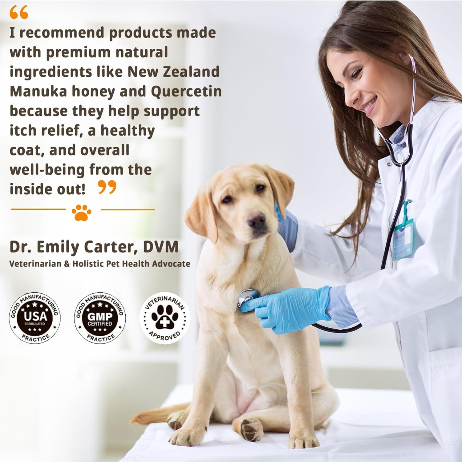 Manuka Honey for Dogs – Allergy & Itch Relief Chews – Skin Comfort & Coat Health