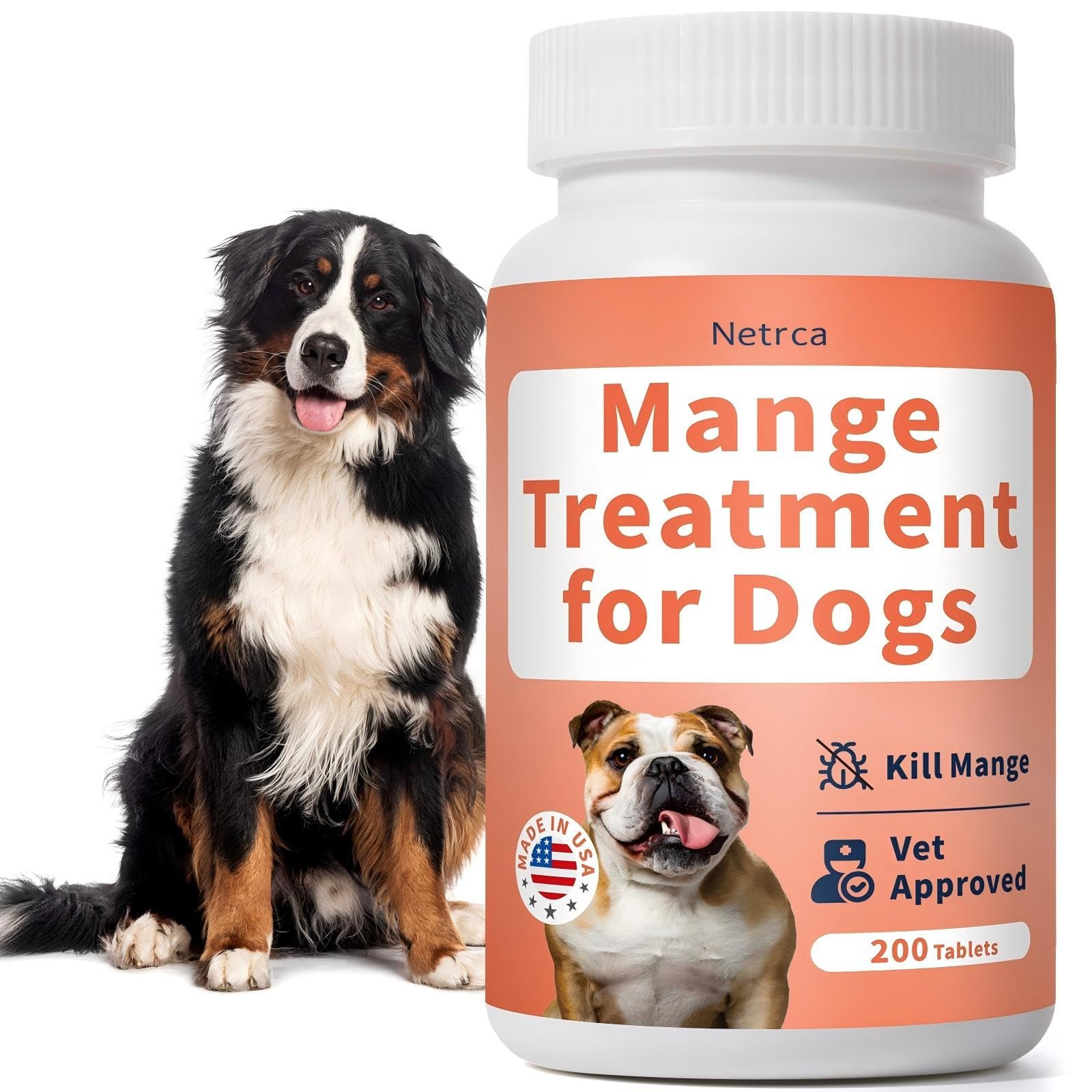 Mange Treatment for Dogs Soothes Itching Promotes Hair Growth 200 Tablets