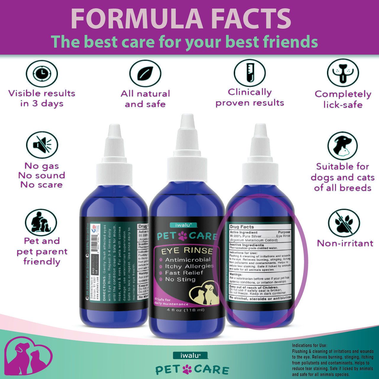 KITTEN EYE WASH Drops For Infection Pet Relief Cataract Medicine Cat Supplies