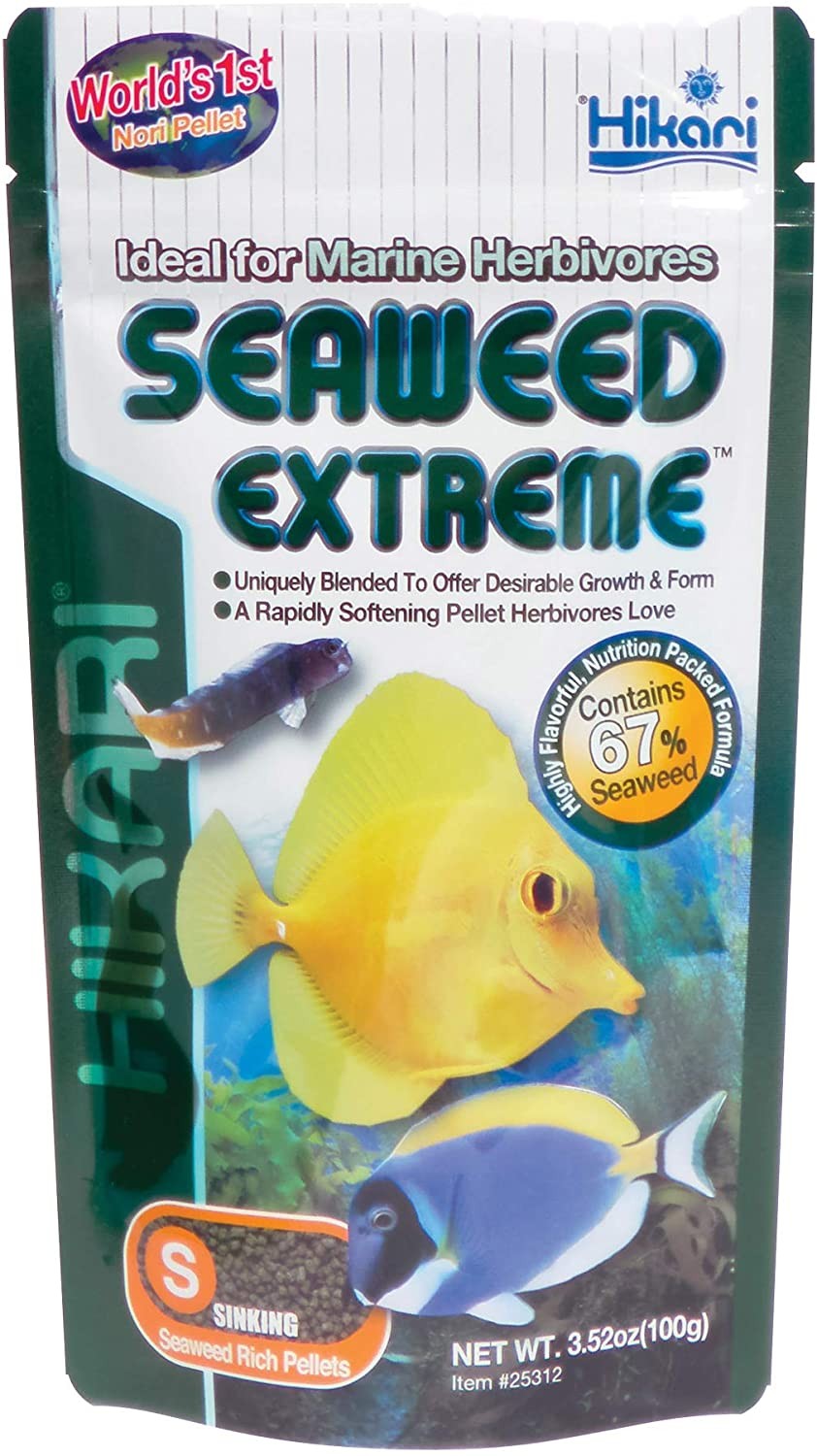 Hikari Seaweed Extreme Small Seaweed Algae Food for Herbivore Fish 3.52 oz