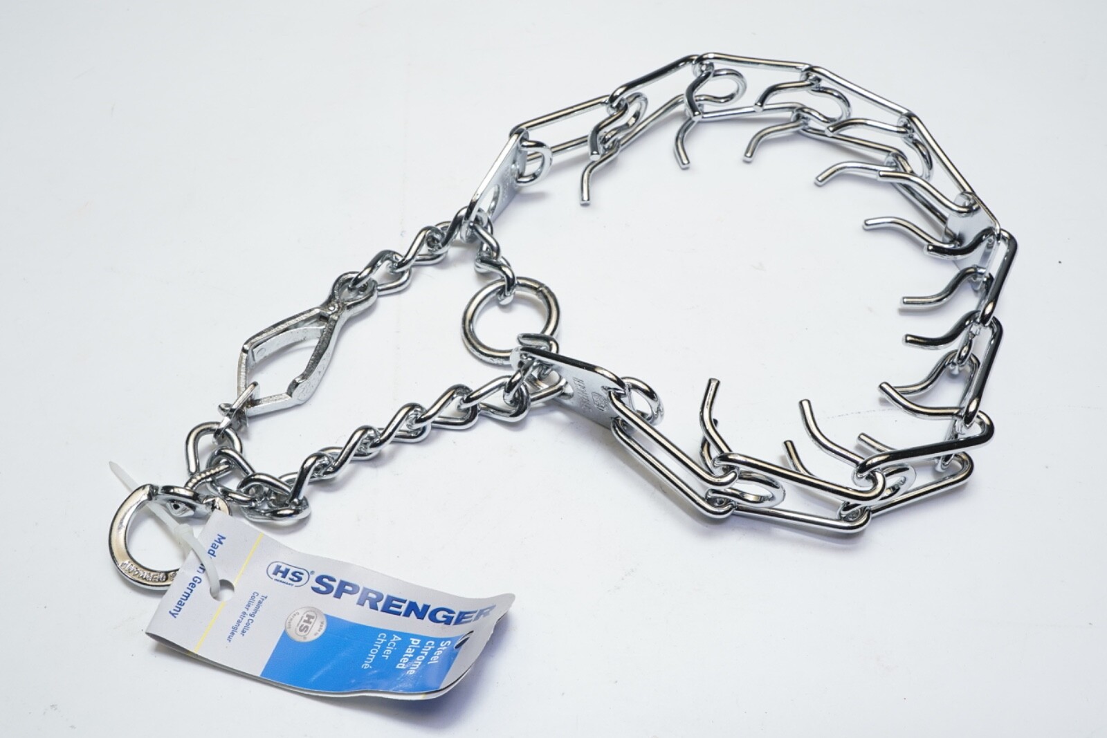 Herm Sprenger Chrome Plated Steel Training Prong Collar W/Quick Release Snap 25″
