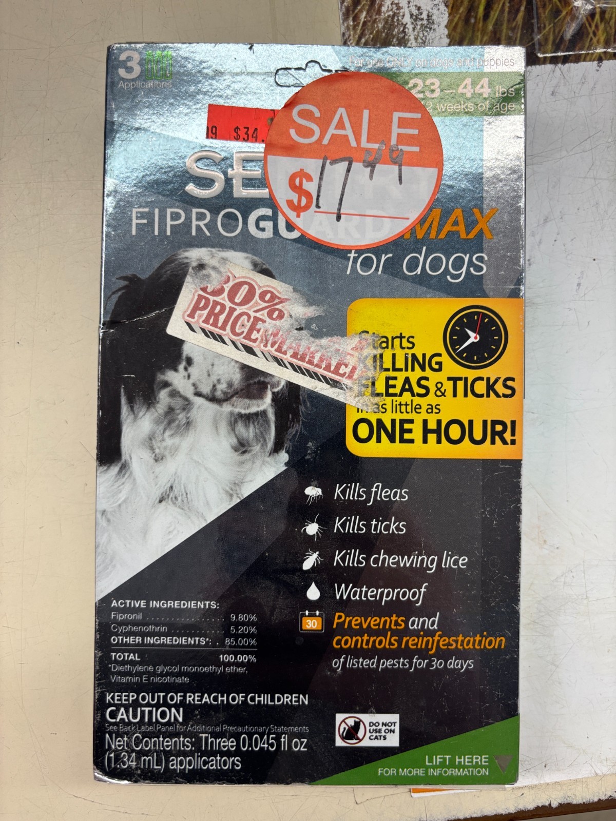 SENTRY FiproGuard Max Medium Dogs 23-44 lbs Flea Tick Treatment 3 Doses