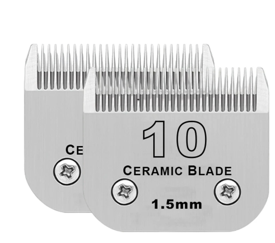 Detachable Pet Dog Grooming Ceramic Blades for Andis Oster Wahl KM10 1.5mm 2Pcs