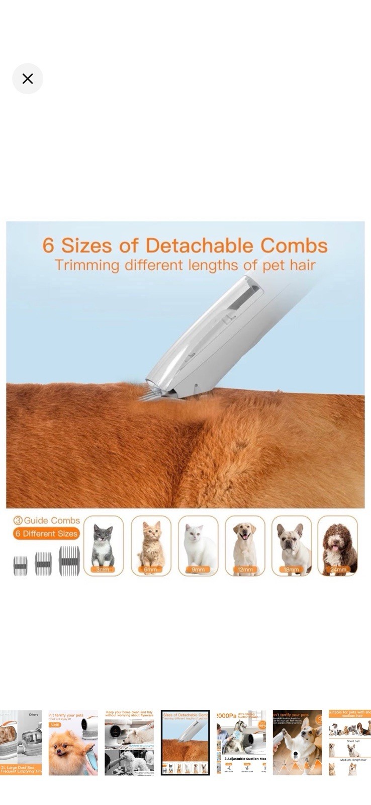 AIRROBO Dog Grooming Vacuum Kit,12000Pa Strong Pet Vacuum for Shedding,Groomi…