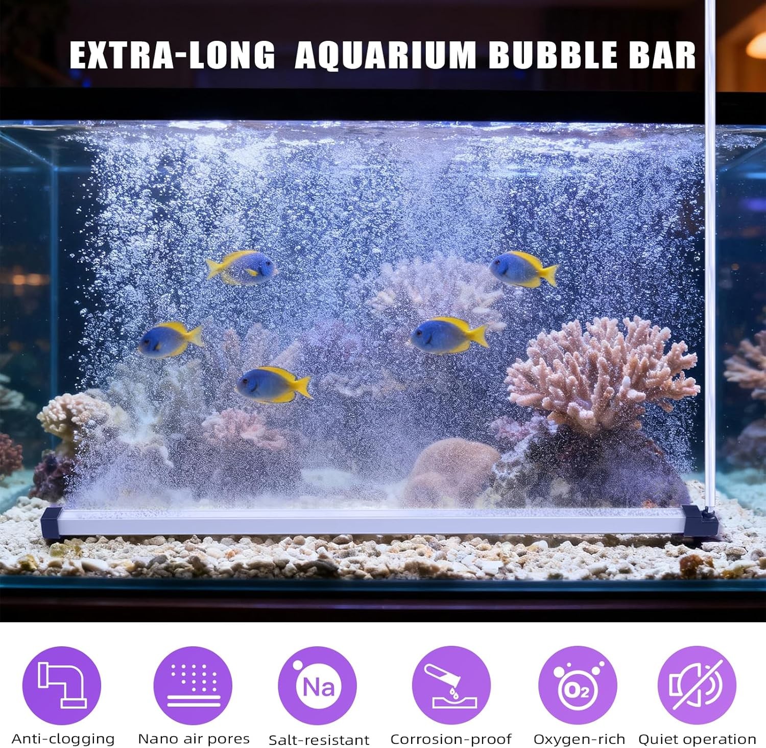 Aquarium Bubble Strip Bar Ultra Quiet High Dissolved Oxygen Diffuser Air Stones