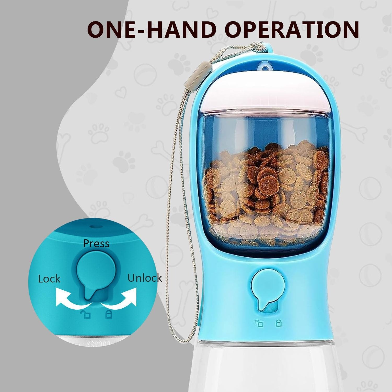 Leak Proof Dog Water Bottle, Portable Puppy Dispenser with Feeder for Travel