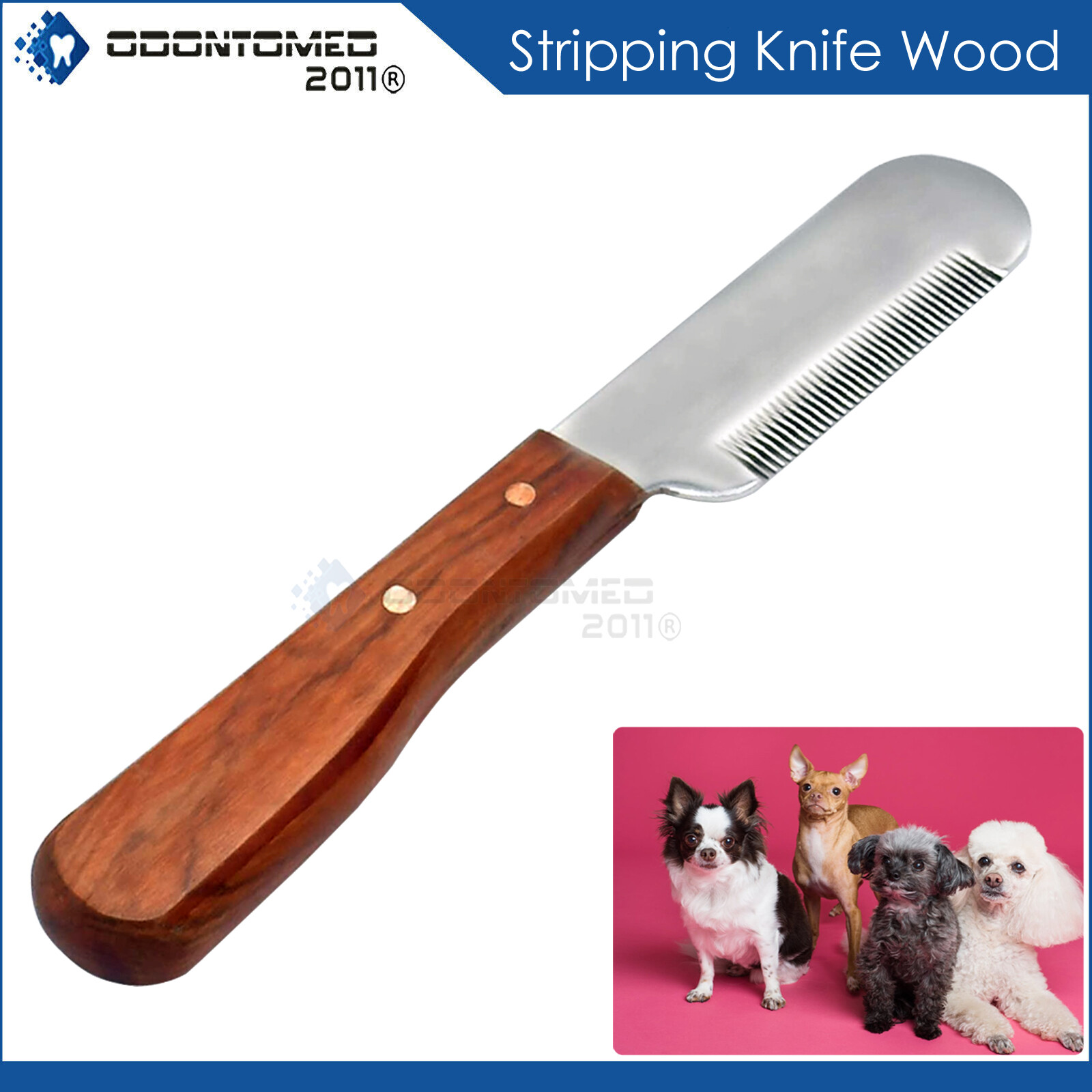 Stripping Knife, Wooden Handle Medium Teeth, 3-Inch Blade, Hard
