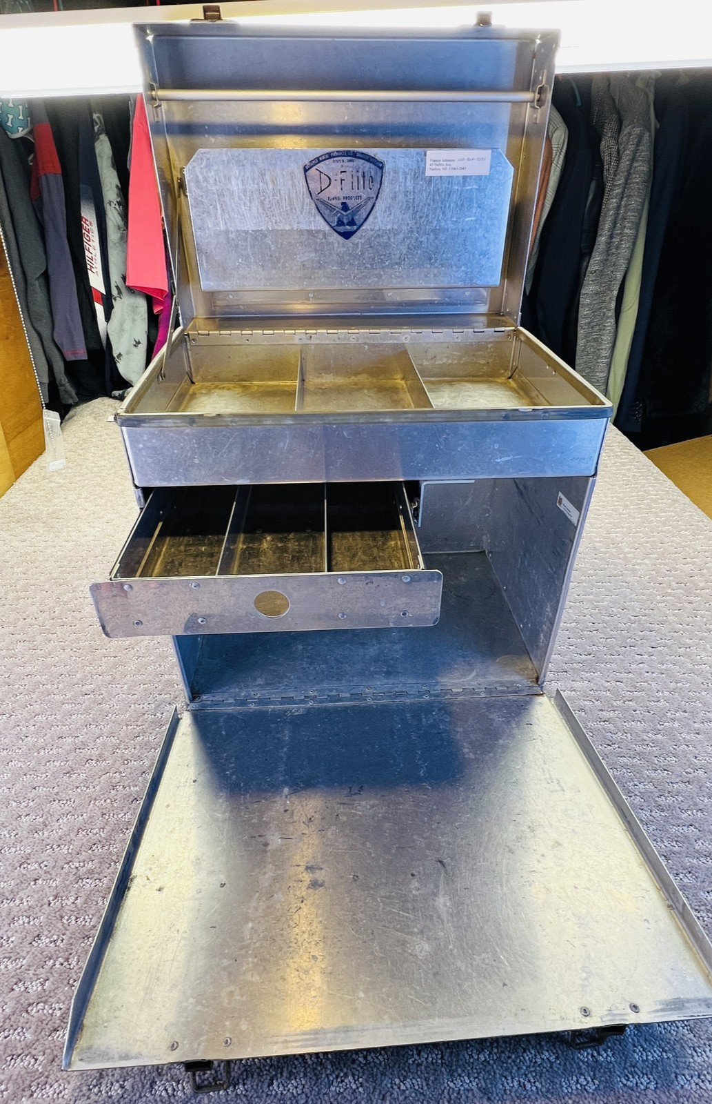 VTG Frances Johnston D-Flite Dog Show Grooming Tack Box Silverspun Skye Terrier