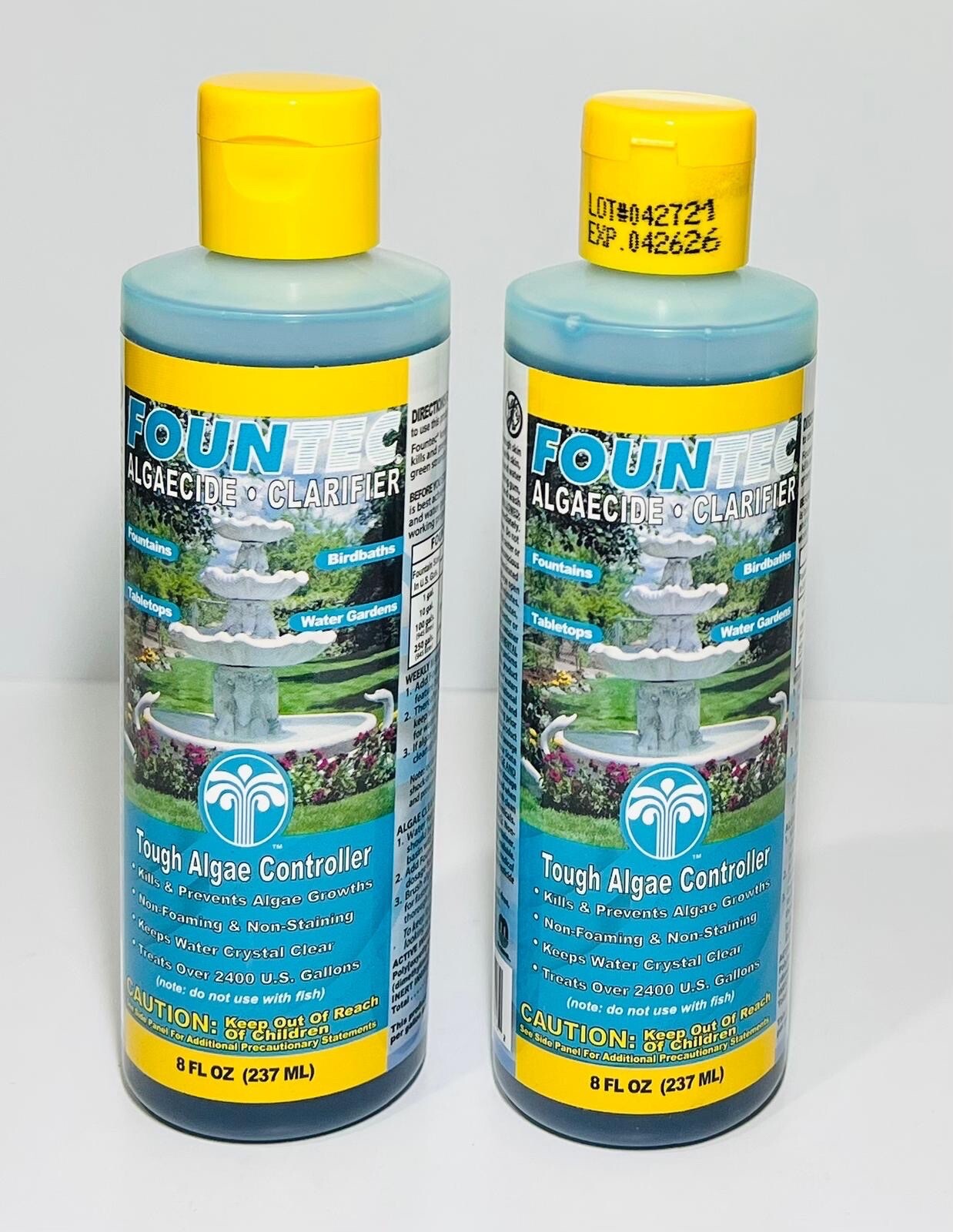 EasyCare 50082 FounTec Algaecide and Clarifier 8oz Bottle 2 Pack