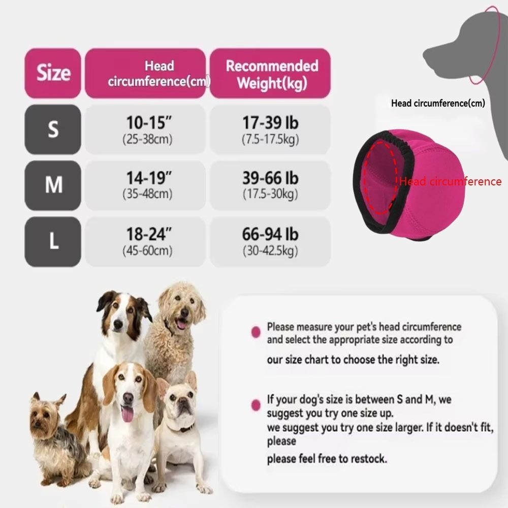 Calming Dog Ear Muffs Anti Anxiety Hood Cover Noise Reduction for Grooming Bath