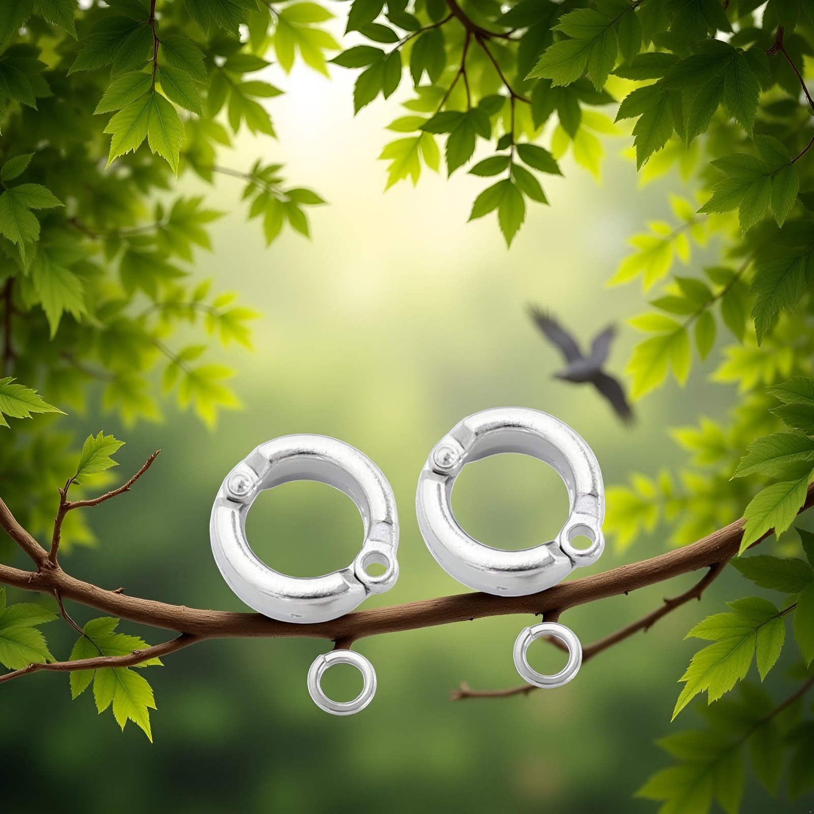 2 Pcs Silver Parrot Foot Rings Bird Leg Rings Adjustable Identification Bands