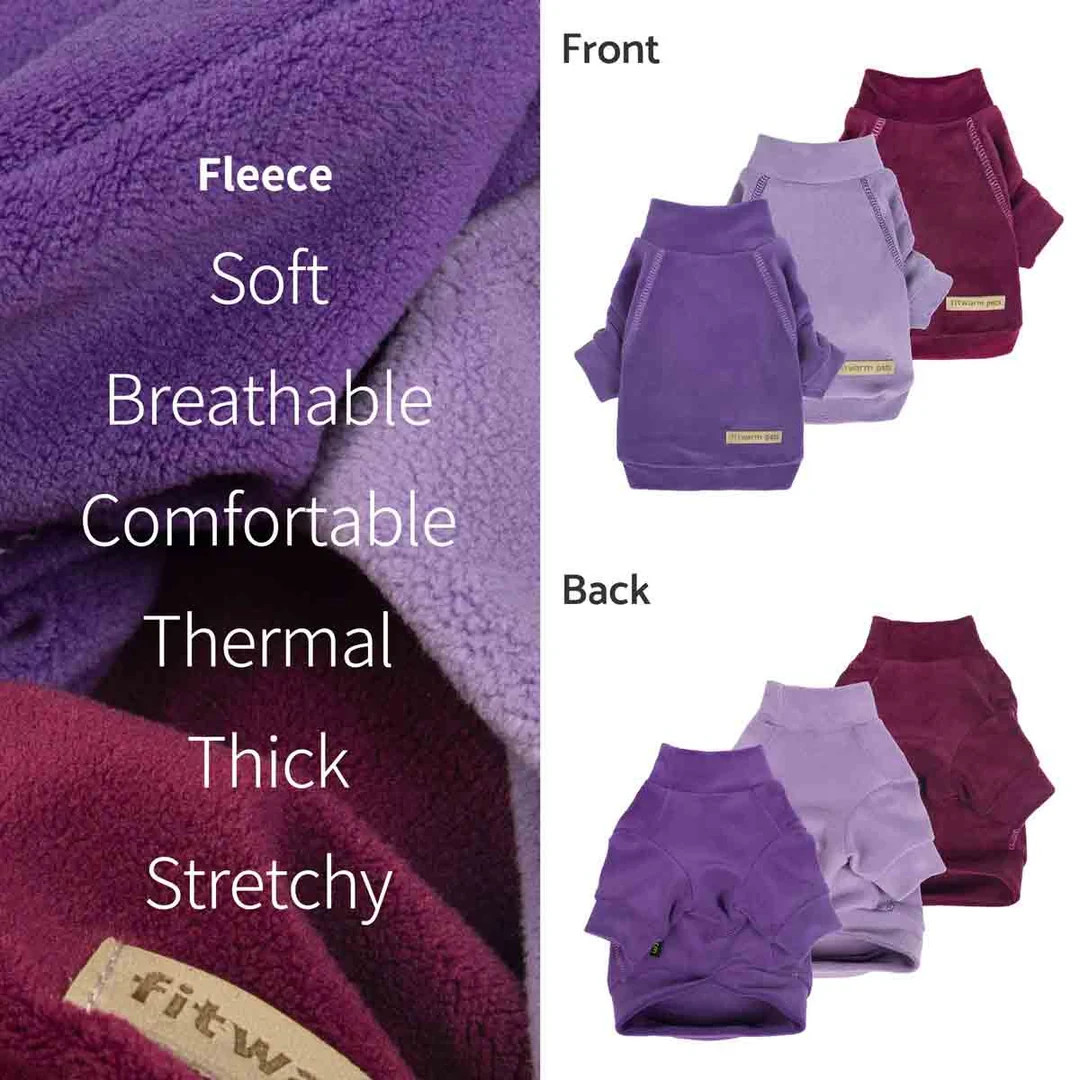 Fitwarm 3 Pack Luxury Fleece Dog Turtleneck Sweaters Pink / Purple XS–L NEW