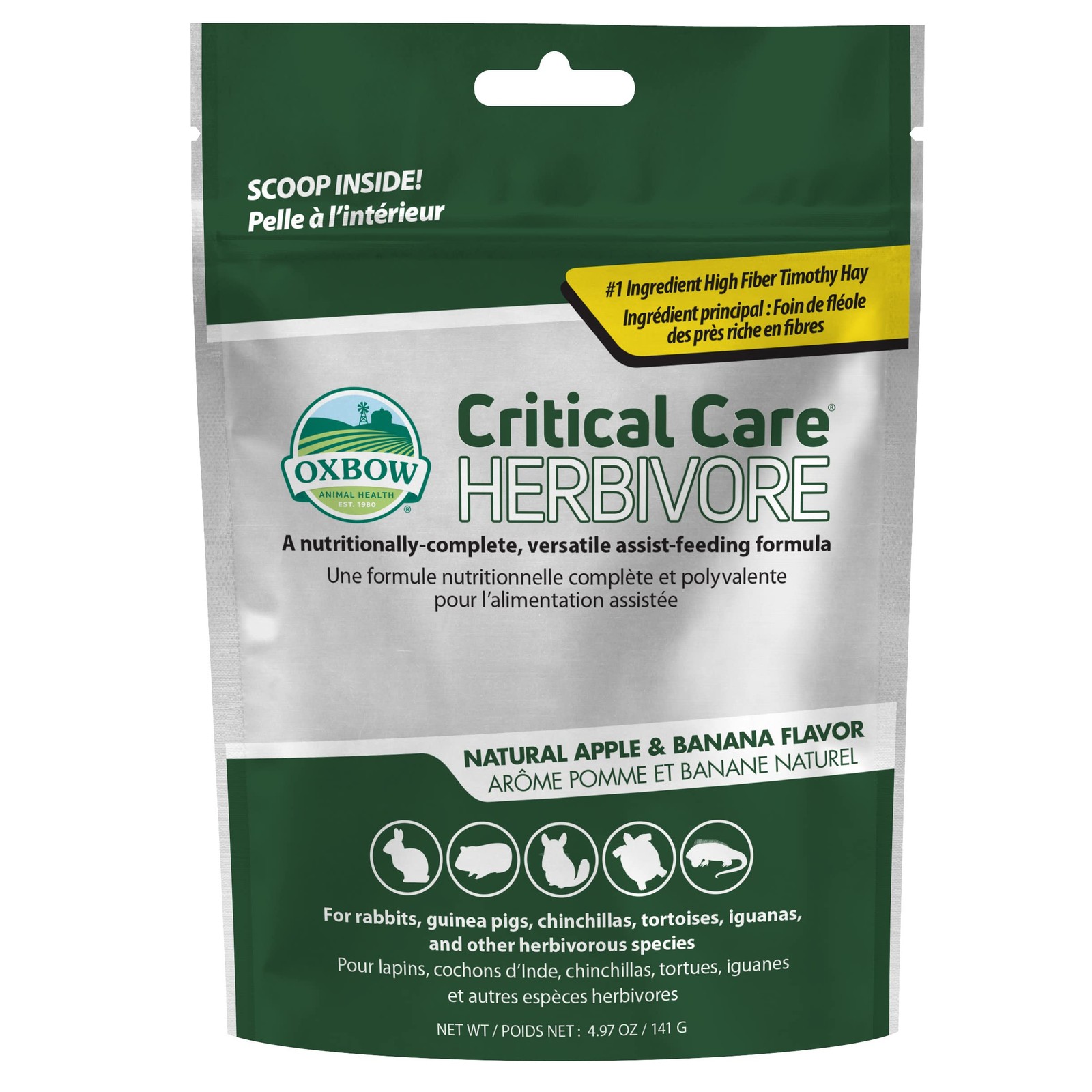 Critical Care Powdered Herbivore Food Apple Banana Flavor 497oz High Fiber