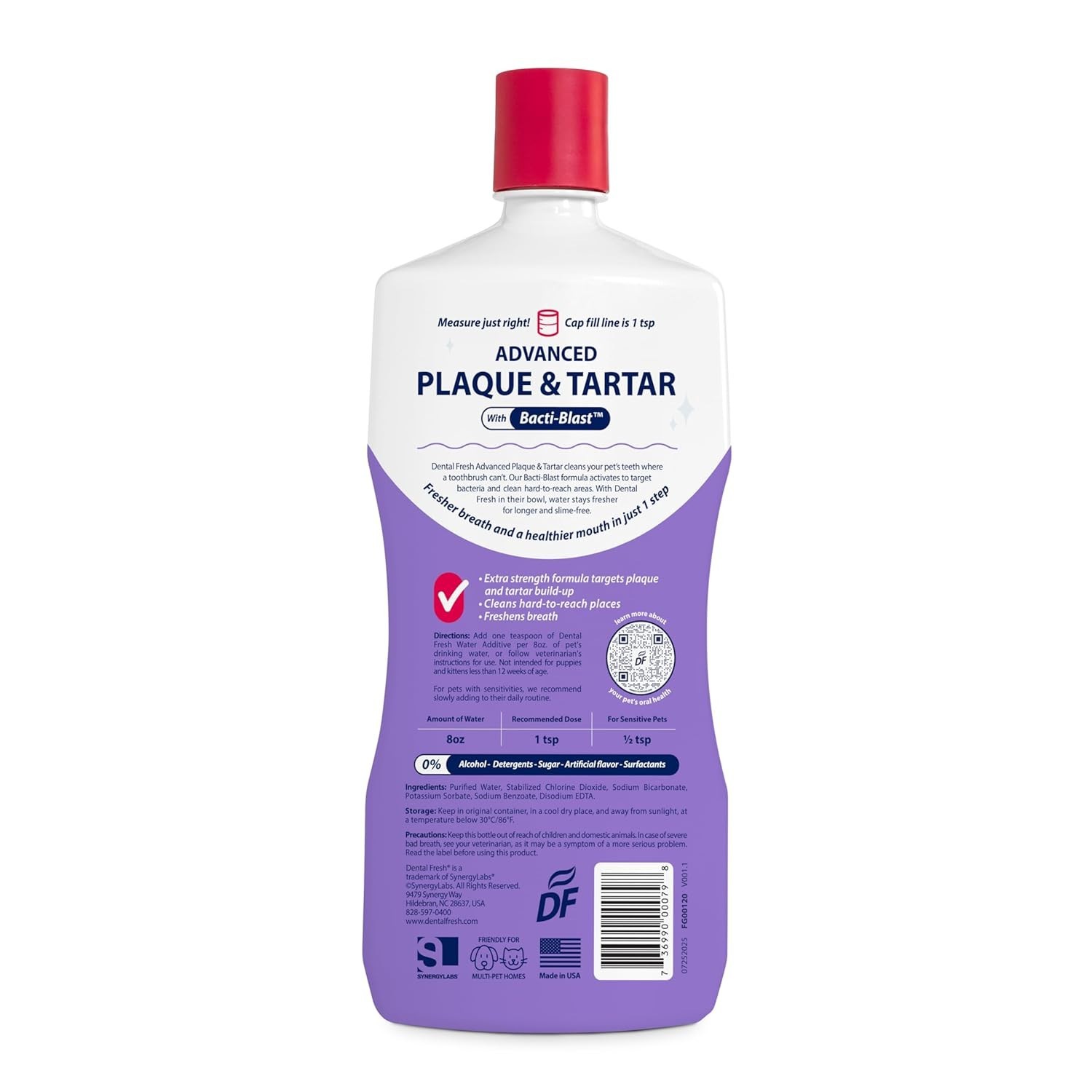 Dental Fresh Advanced Plaque and Tartar Water Additive, 32oz – Dog Teeth Formula