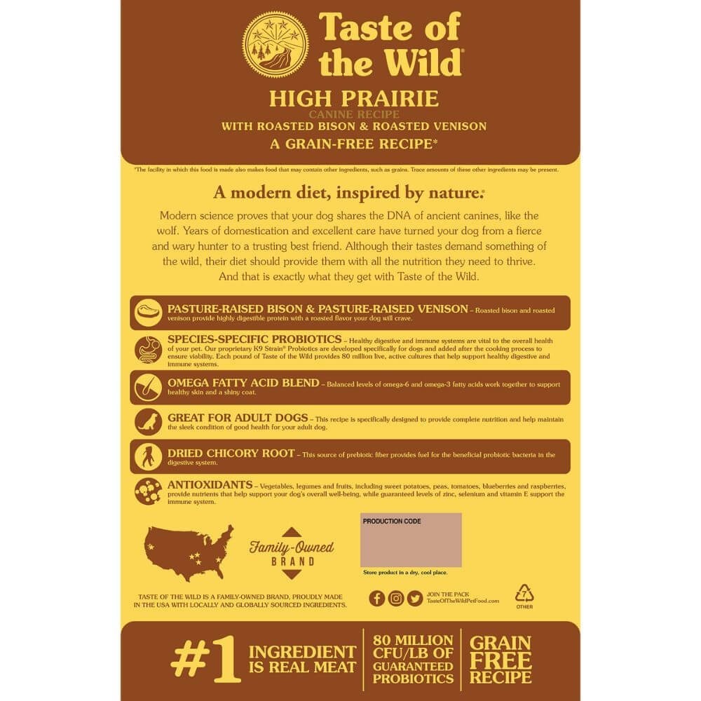 NEW Taste of the Wild High Prairie Dry Dog Food 28 lb Free Ship