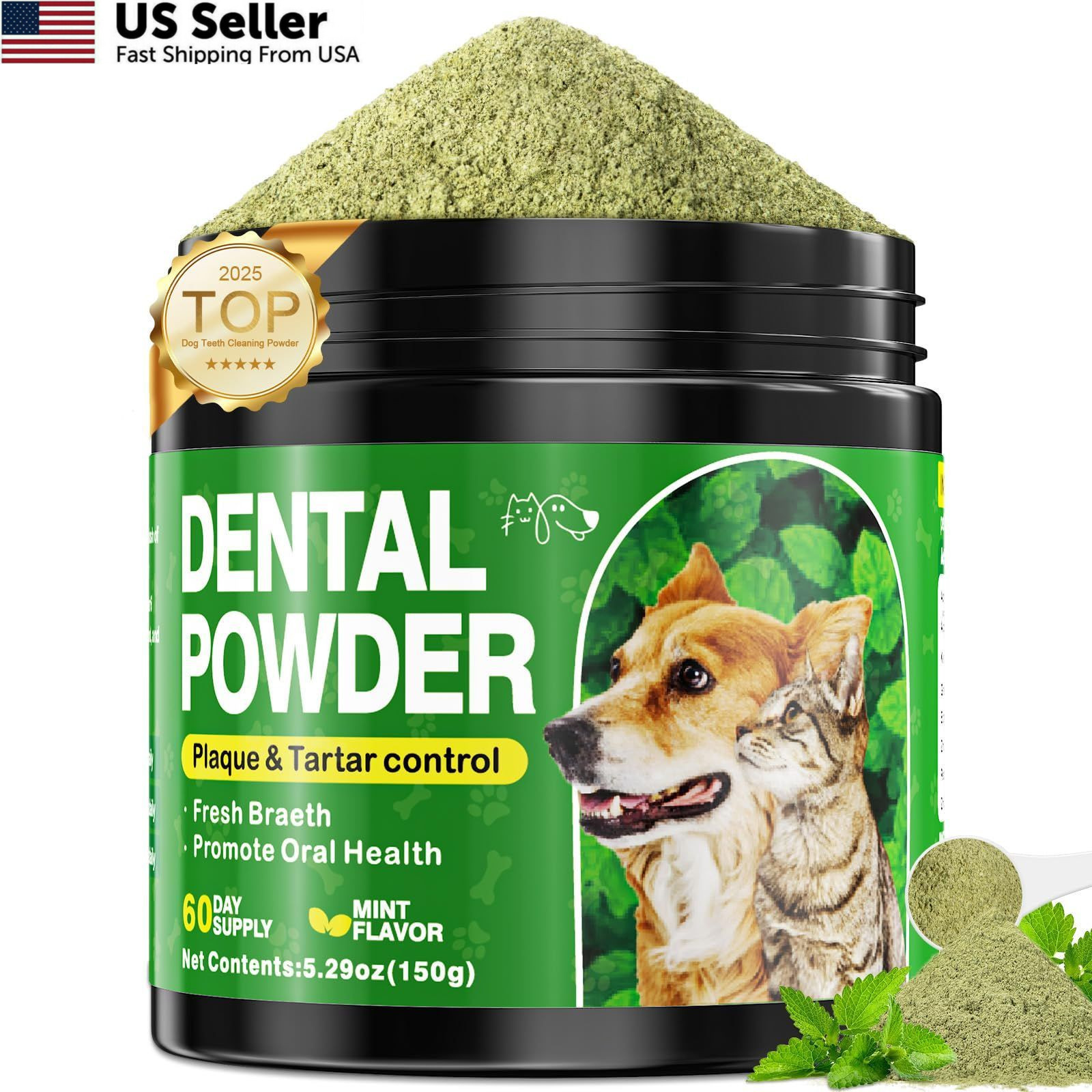 Pet Dog Cat Dental Powder Teeth Cleaning Plaque Tartar Remover 150g FROM USA