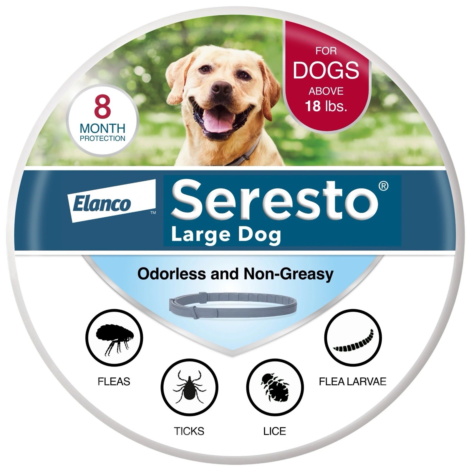 Seresto Flea & Tick Collar 8 Months Protection LARGE Dogs above 18lbs – Sealed