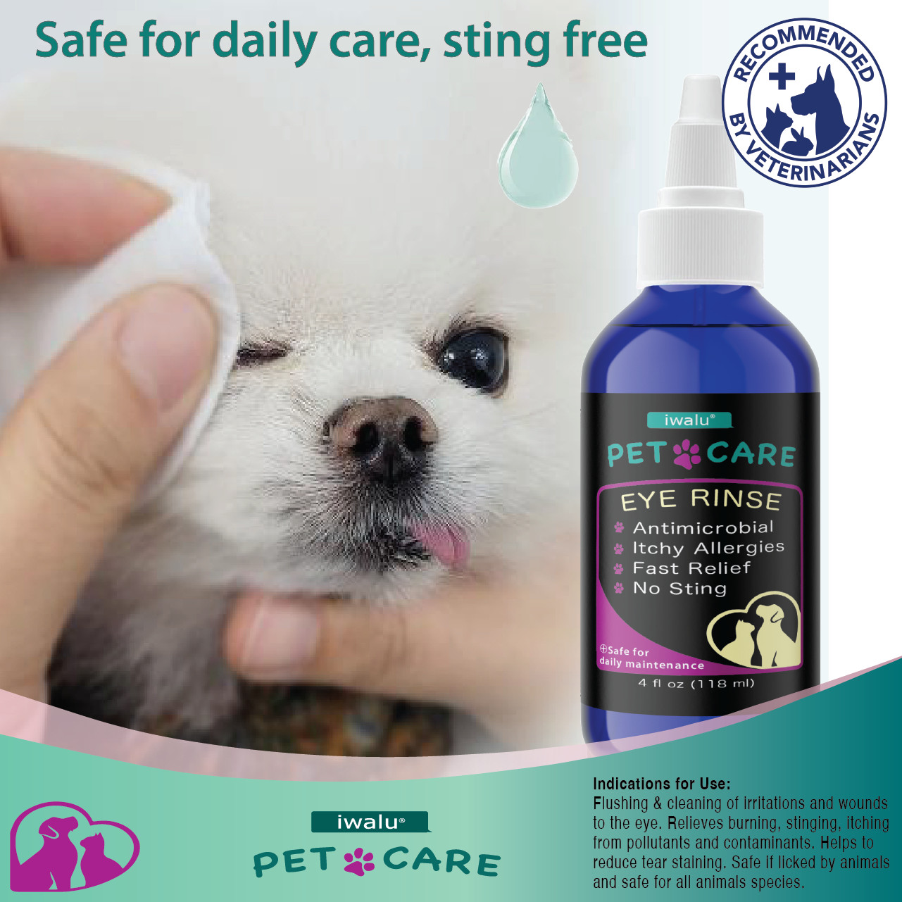 KITTEN EYE WASH Drops For Infection Pet Relief Cataract Medicine Cat Supplies