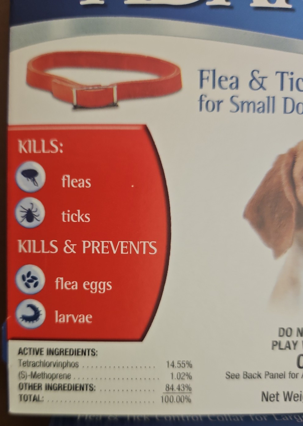 2 ADAMS Flea & Tick Control Collar 1-LARGE & 1-SMALL Dogs, 7 Mth Protection-NEW