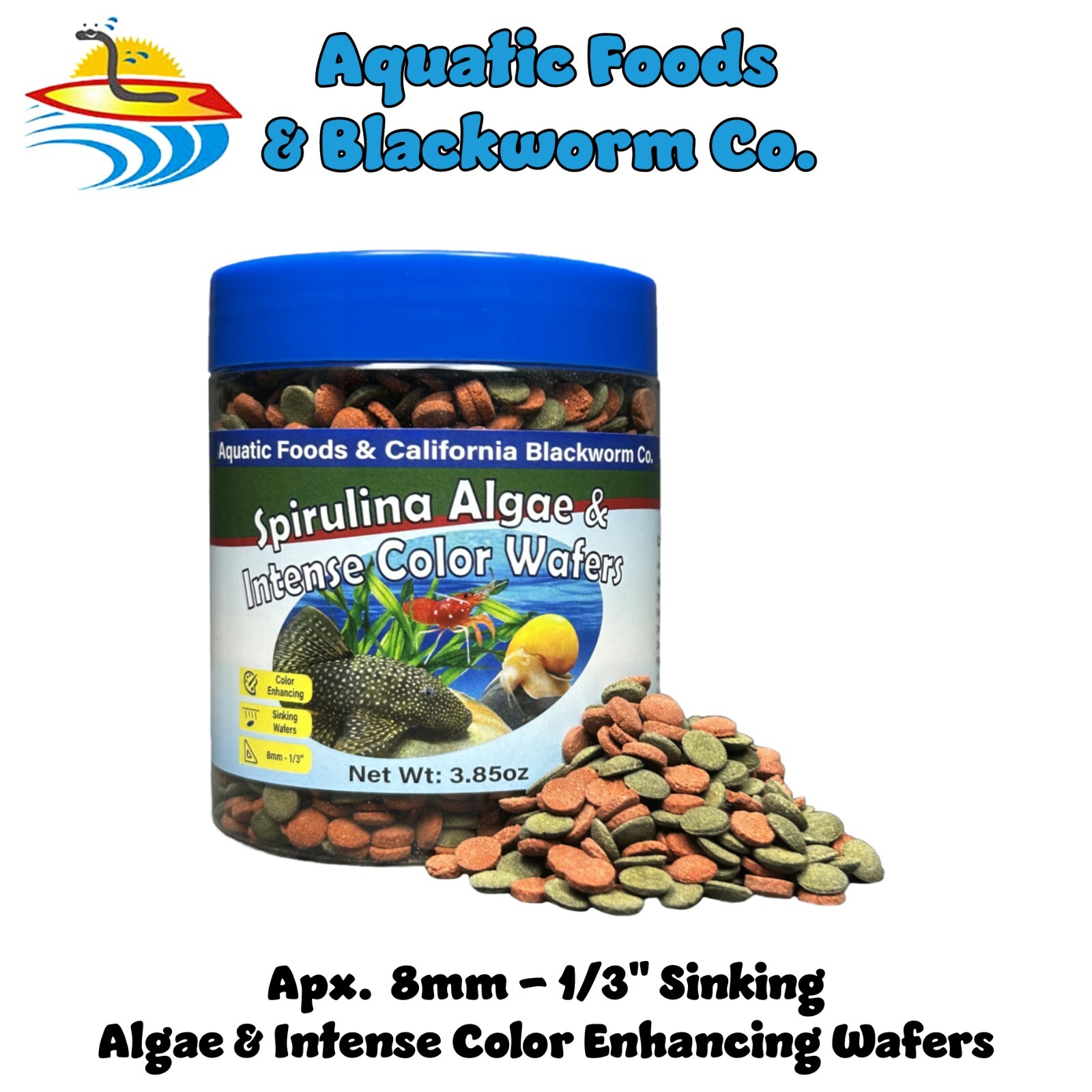 8mm Algae & Color Enhancing Sinking Wafers. FREE 12-Type Pellets & 4-Type Wafers