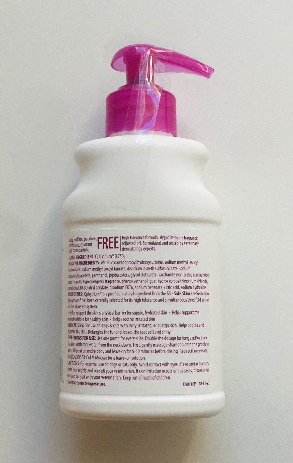 Douxo S3 Calm Cleansing Shampoo For Dogs and Cats with Allergic Skin 6.7 oz