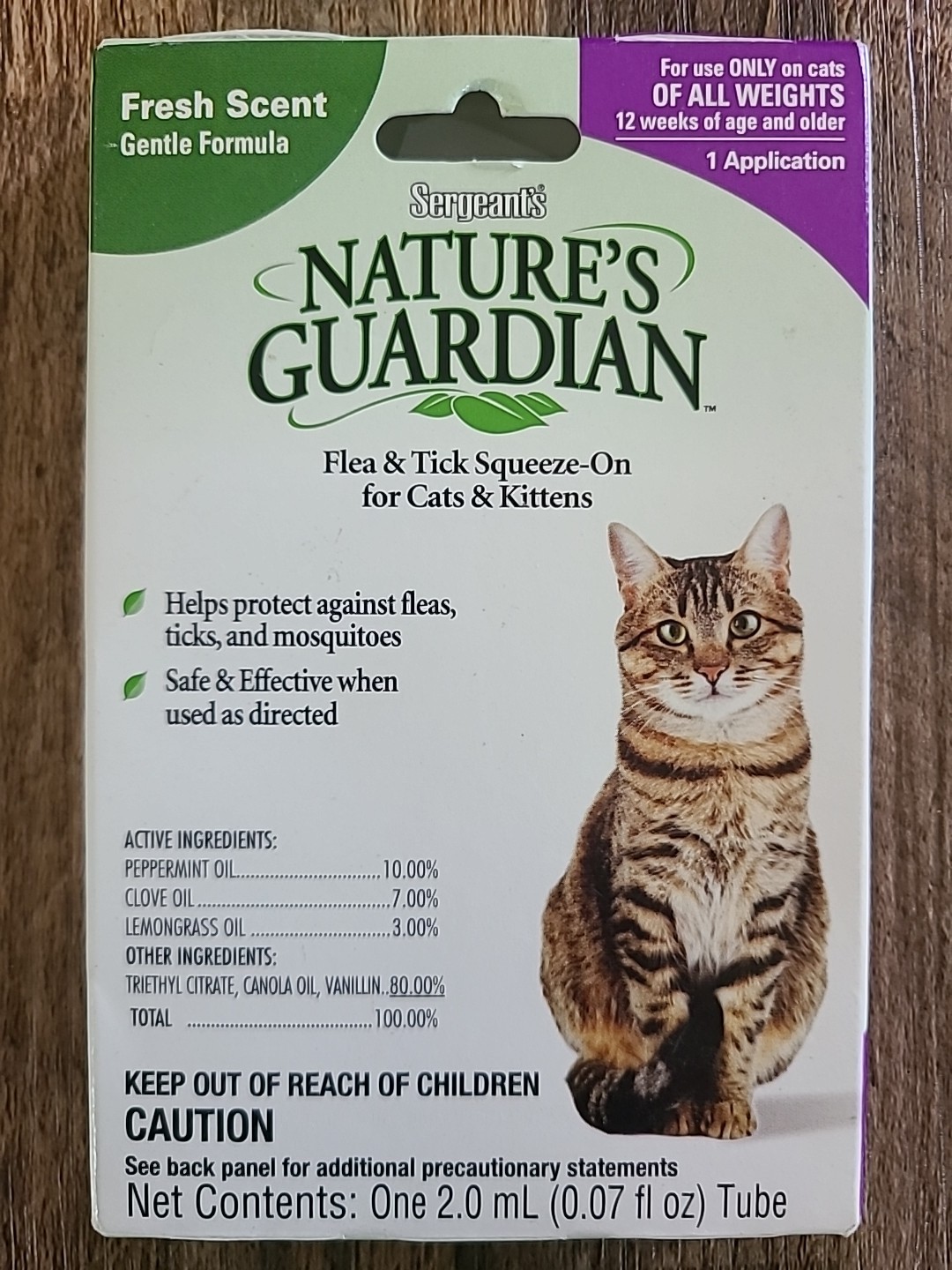 Sergeant’s Nature’s Guardian Natural Flea & Tick Squeeze-On For Cats & Kittens