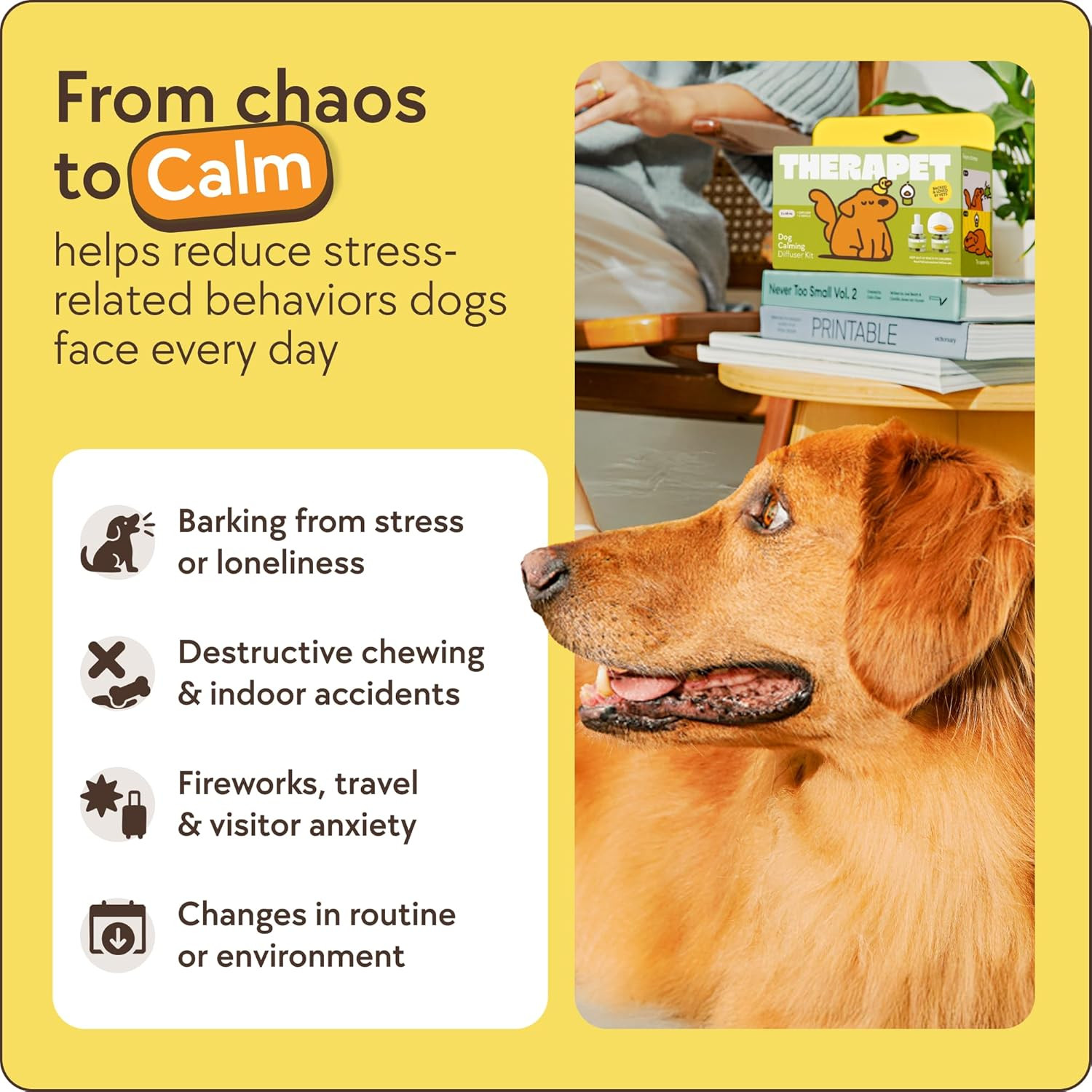 Therapetmd 60-Day Dog Calming Diffuser Kit – Dog Pheromone Diffuser for Stress,