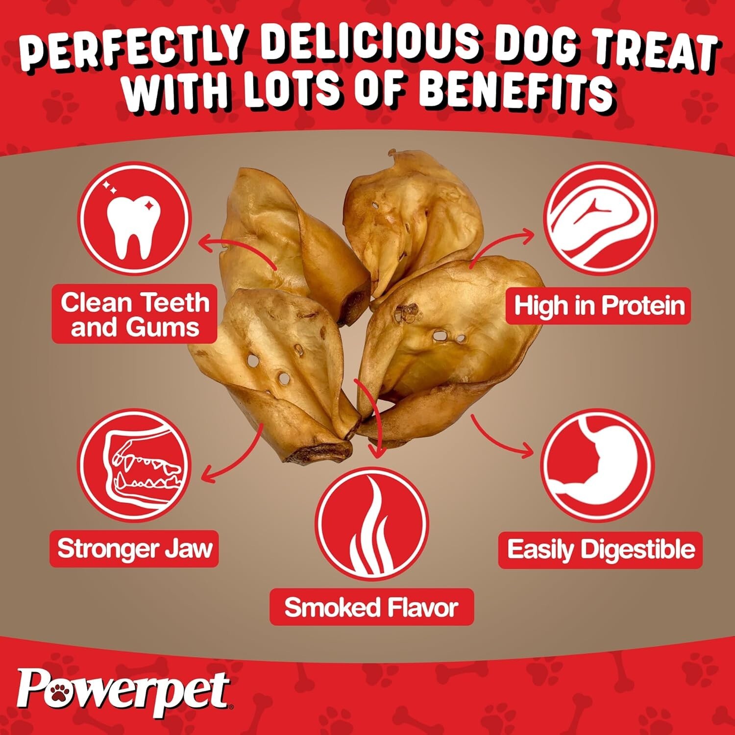 ALL NATURAL Beef SMOKED Cow Ears DOG Treats 25CT- FDA & USDA APPROVED-