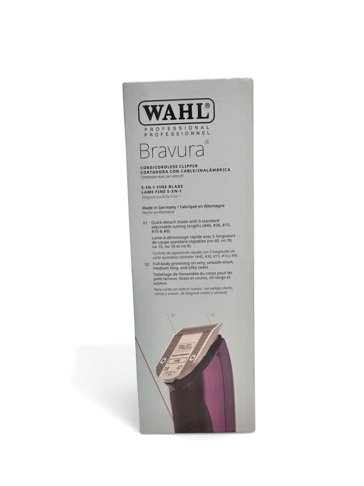 Wahl Bravura Lithium Cordless Pet Clipper Purple New Open Box Complete
