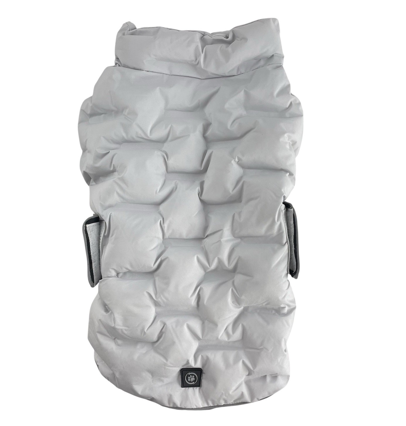 NEW Silver Paw Quilted Puffer Coat Dog Jacket Large Gray Black Lined