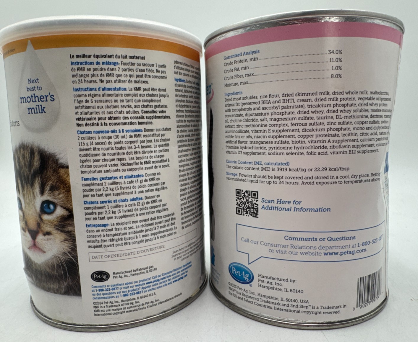 KMR Kitten Milk Replacer Powder 12oz, AND 2nd Step 4-8 Weeks 14oz, EXP: 4/27+
