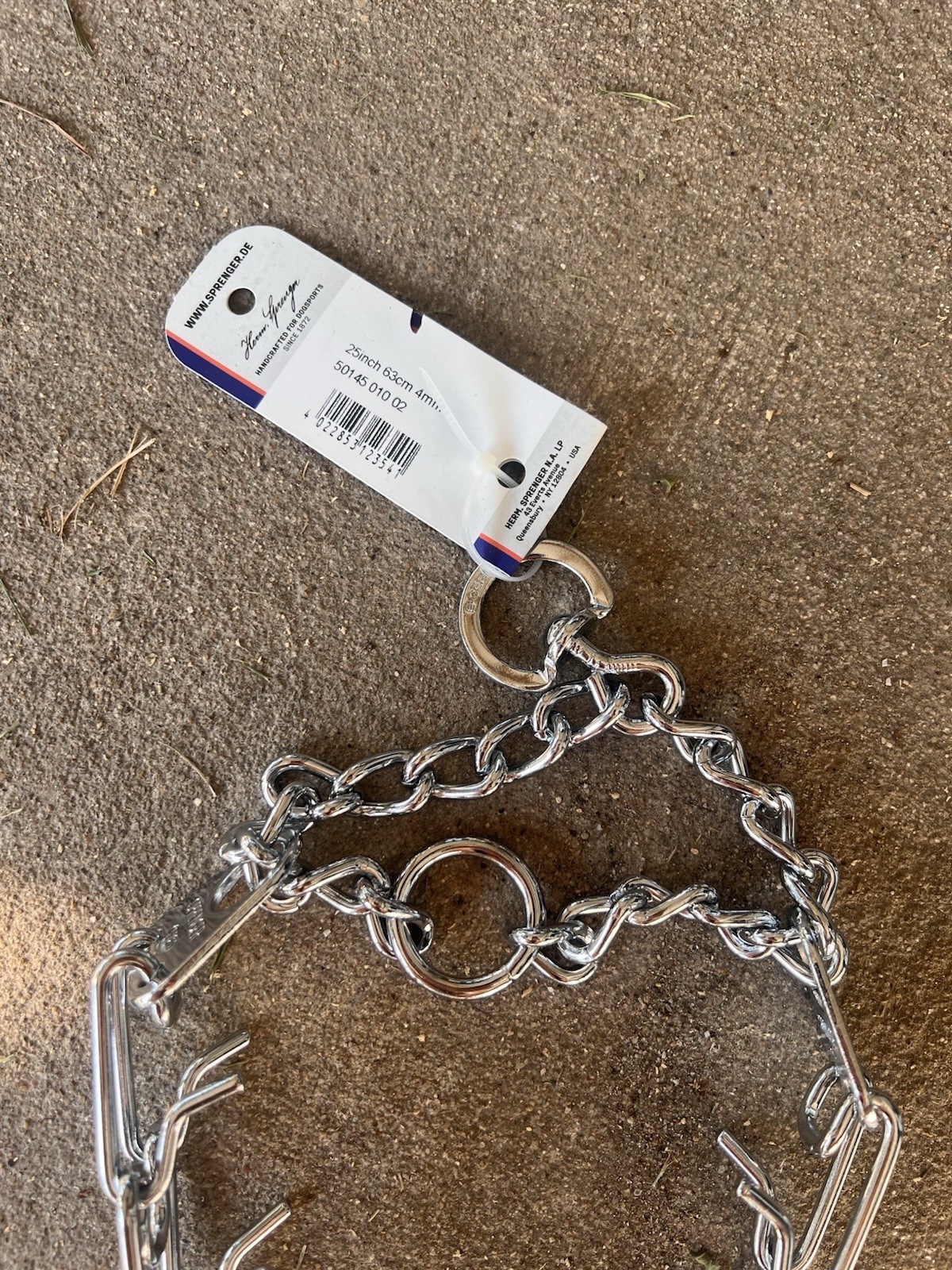 Herm Sprenger Stainless Steel Prong Dog Training Collar Ultra-Plus 25in x 4mm