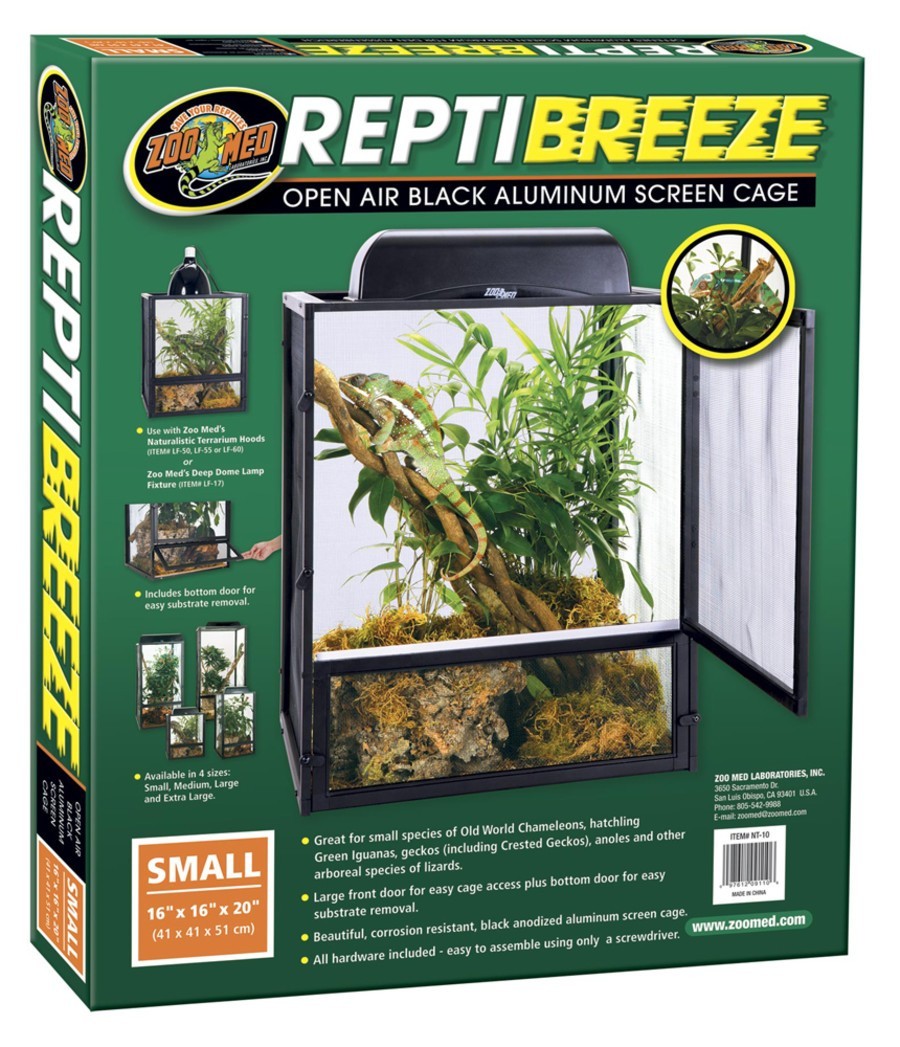 Zoo Med ReptiBreeze Open Air Screen Cage, Small, 16 x 16 x 20-Inches