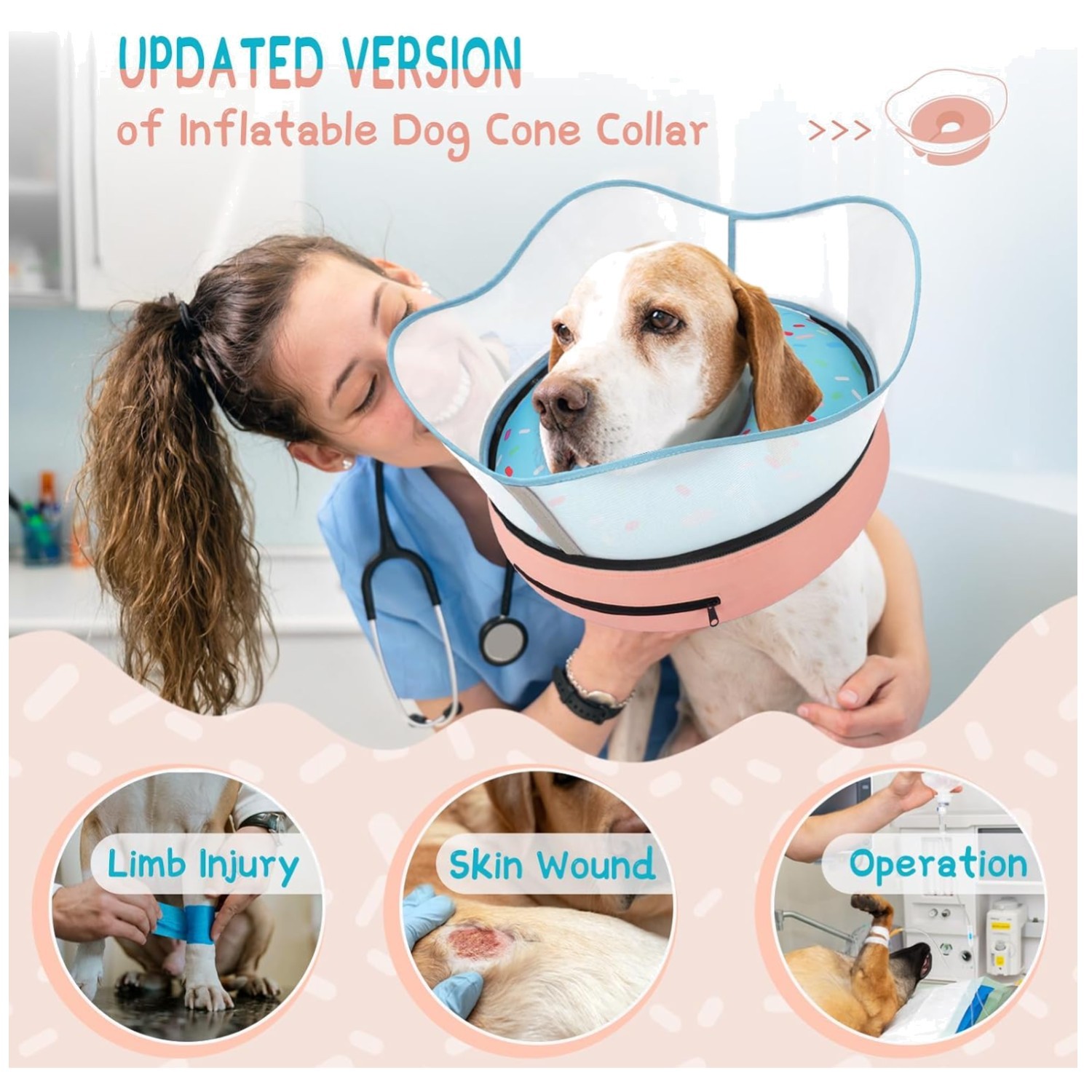 Innovative Dog Donut Collar – Zippered Cover