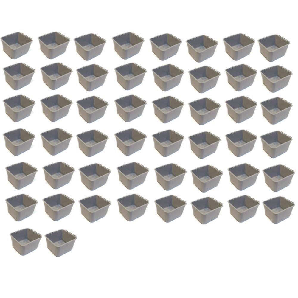 50pk Gray Cage Cups 1 Pint / 16 fl oz Hanging Feed & Water Cups Chicken Poultry