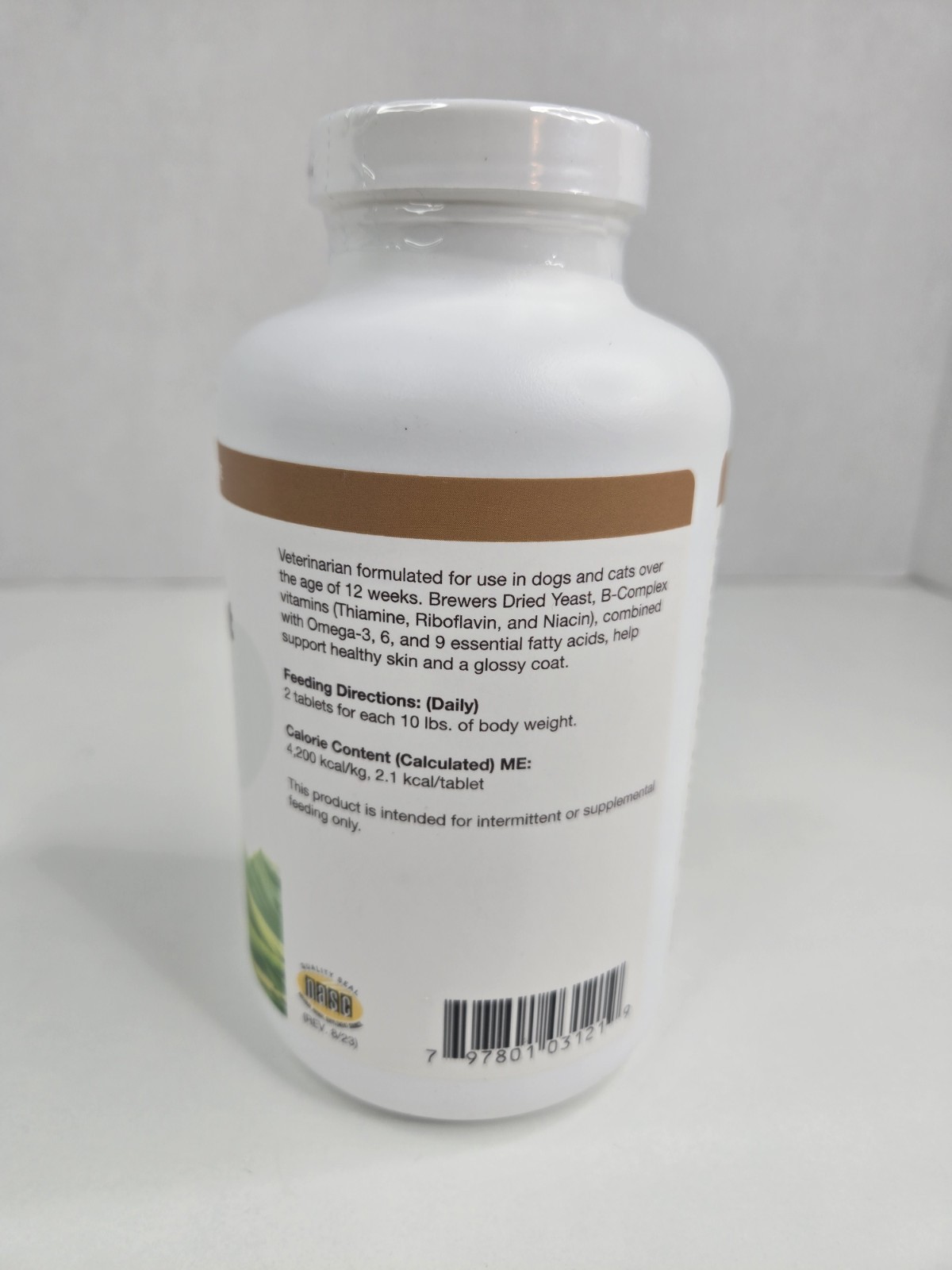NaturVet Brewers Dried Yeast Dogs Cats 1000 Tablets Garlic Omega Skin Coat Suppo