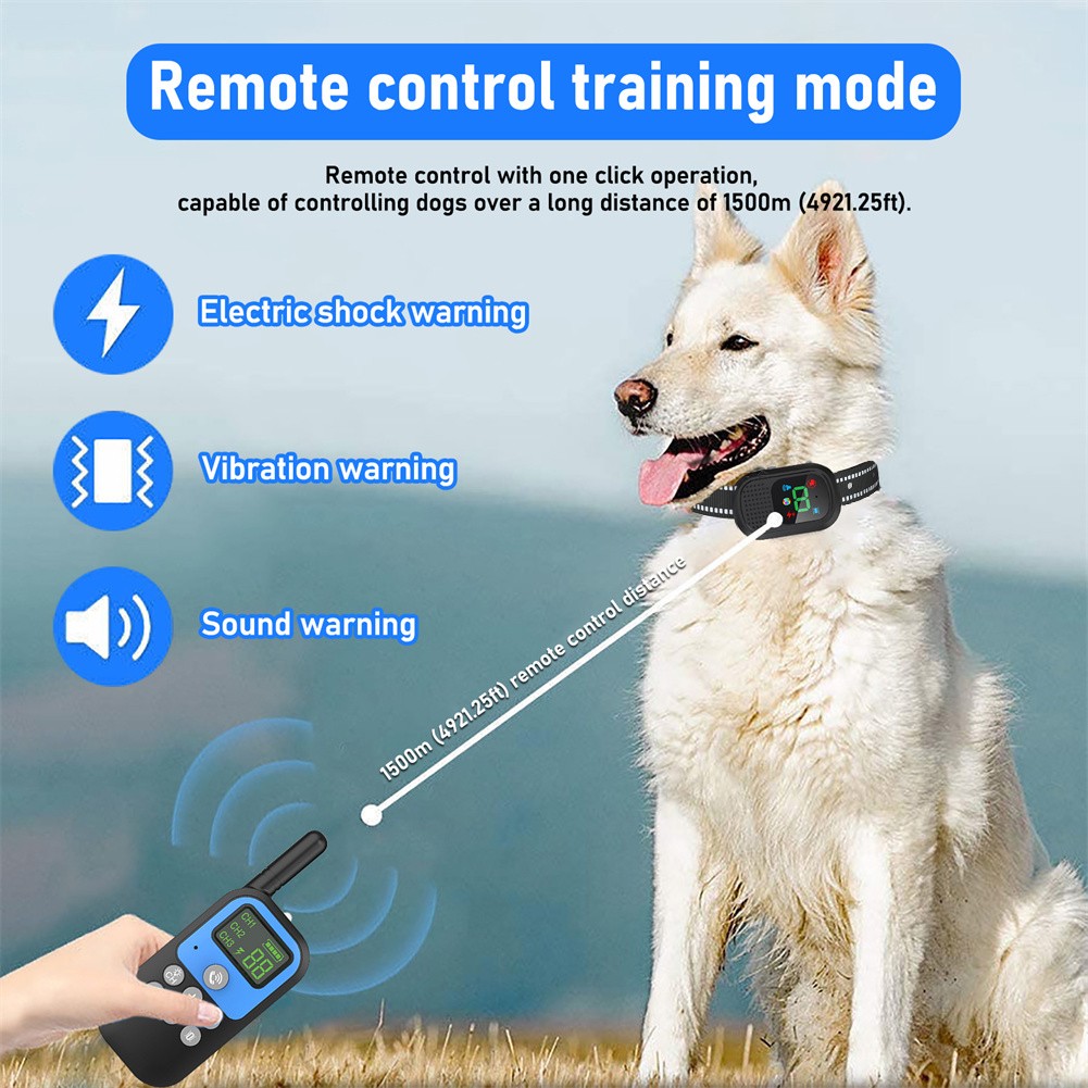 4900 FT Remote Dog Shock Training Collar Rechargeable Waterproof LCD Pet Trainer