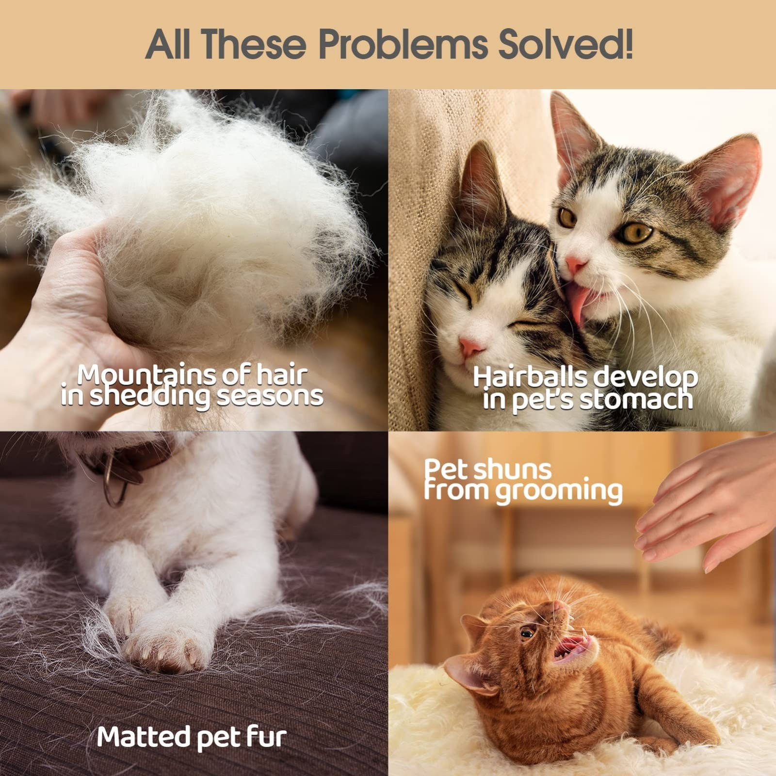 Efficient Pet Hair Remover Gloves – Gentle Shedding Brush for Dogs, Cats & Horse