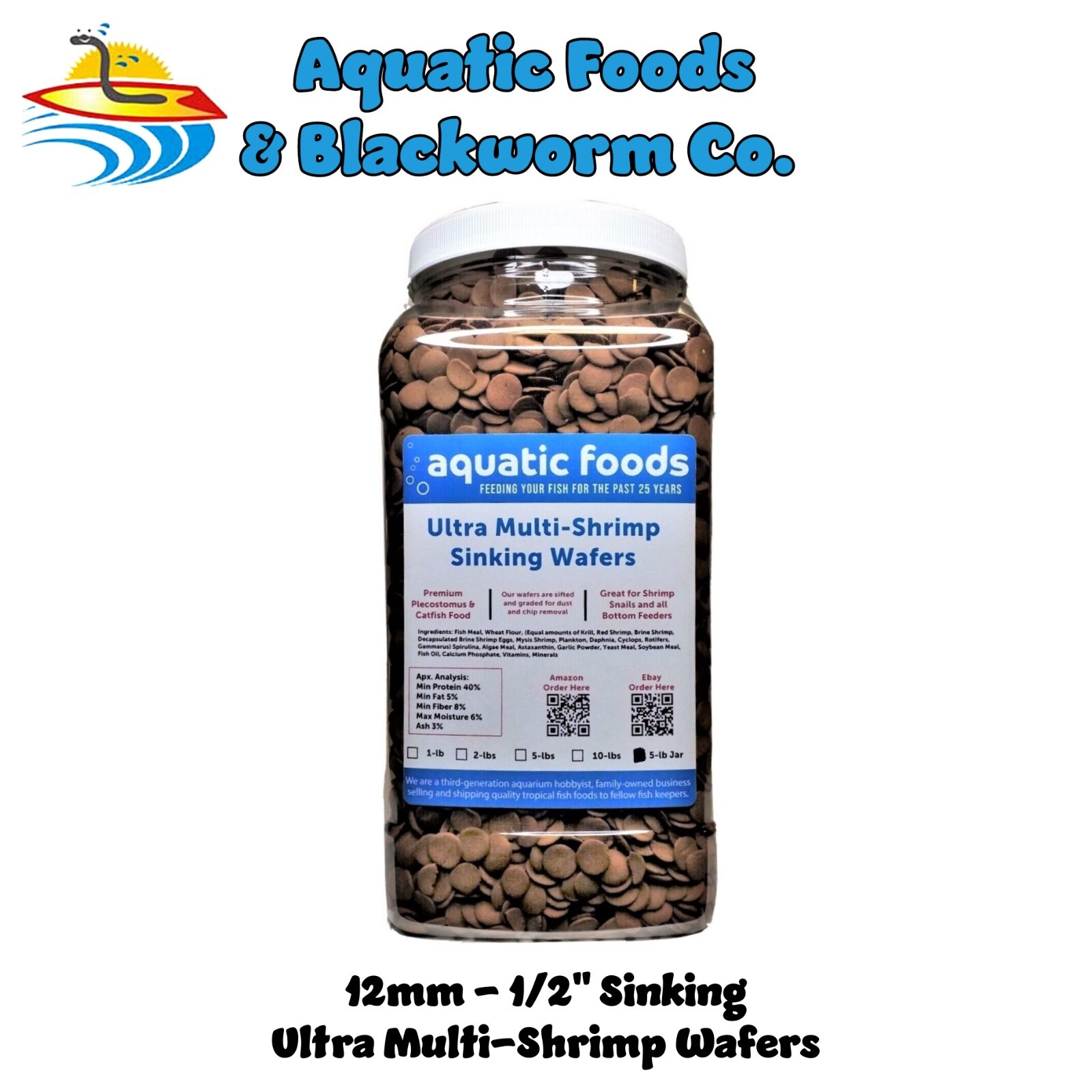 2-lbs Ultra Multi-Shrimp Sinking Wafers, Plecos, Shrimp, Snails, Tropical Fish