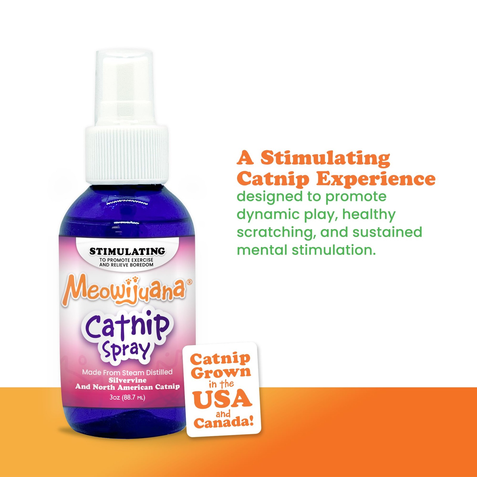 Meowijuana 3 Inches X 2 X 2 Inches, Catnip Spray with Silvervine