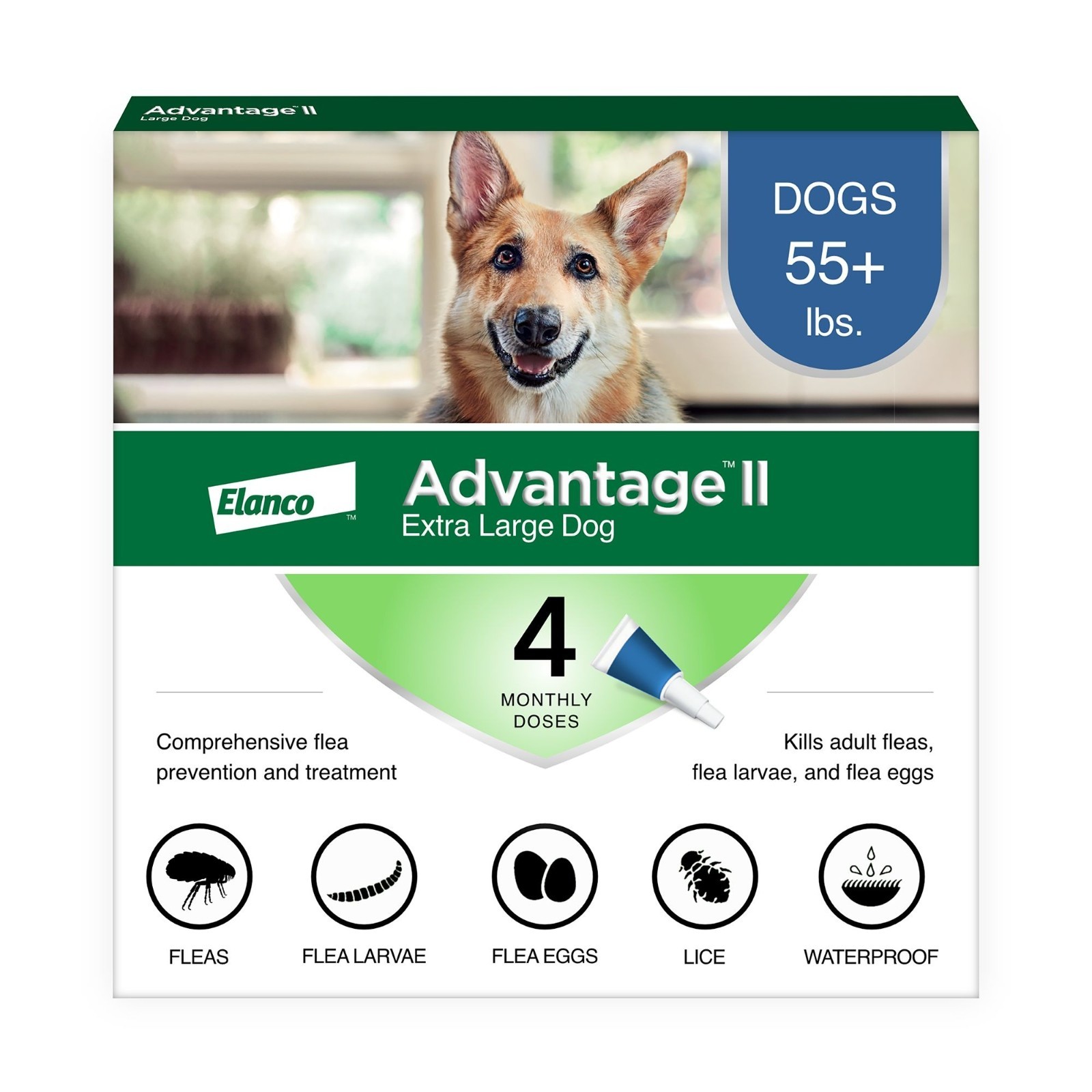 Advantage II Flea Prevention & Treatment for Extra Large Dogs over 55 Lb 4 Count