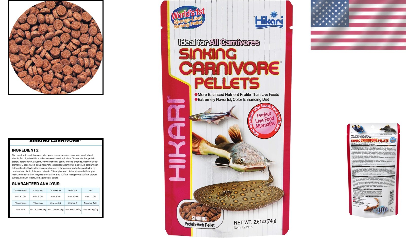 Astaxanthin-Infused Fish Pellets, 2.61 Oz