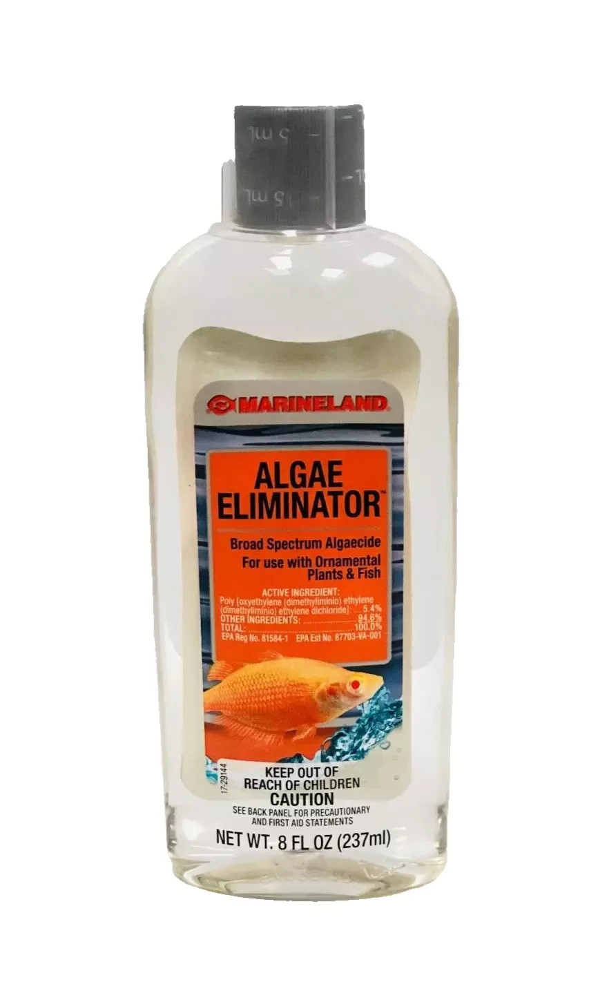 Marineland ALGAE ELIMINATOR.8 FL oz.For use with Plants and Fish.1 ml x 12 gal