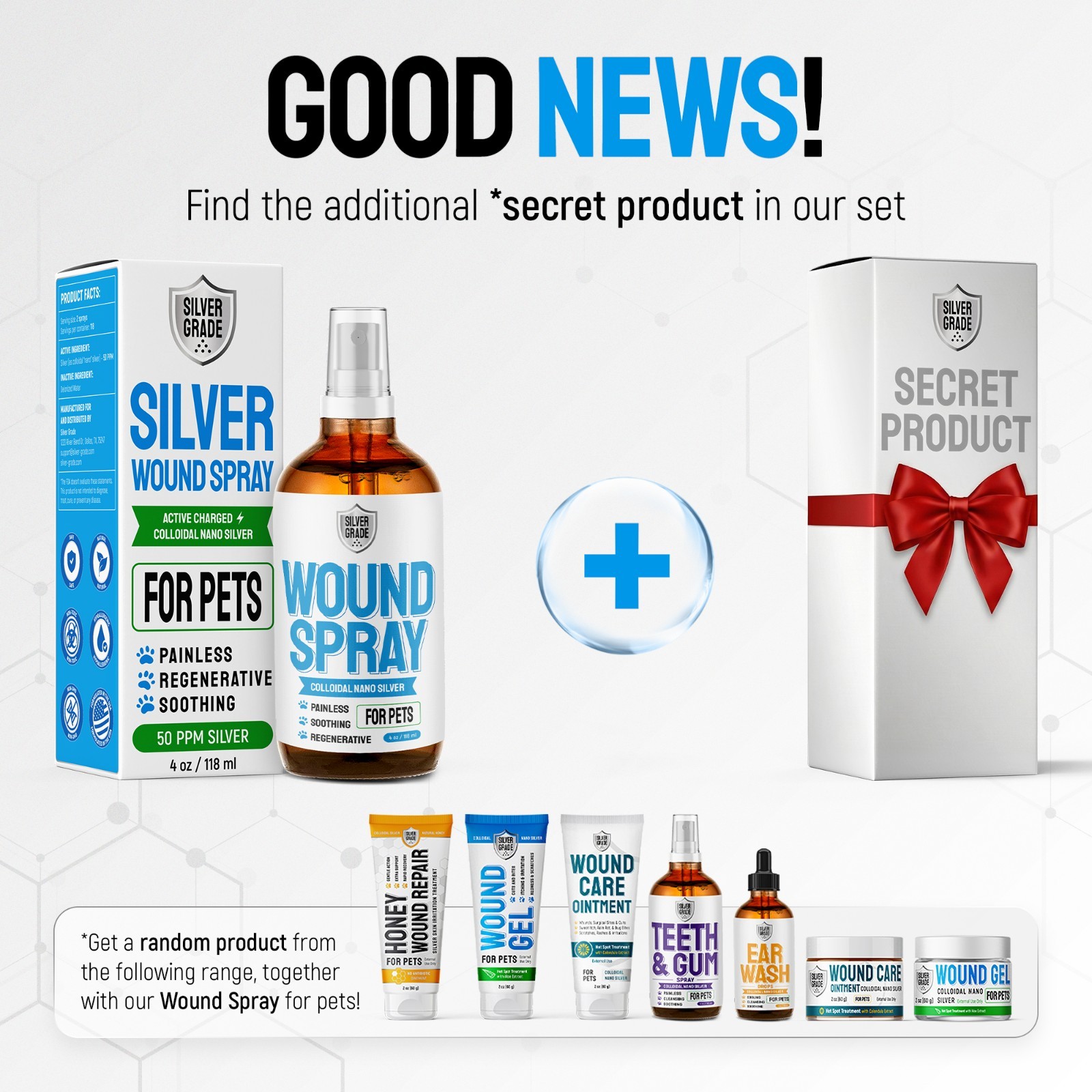 Silver Dog Cat Wound Spray for Pets + SECRET FULL SIZE GIFT PRODUCT