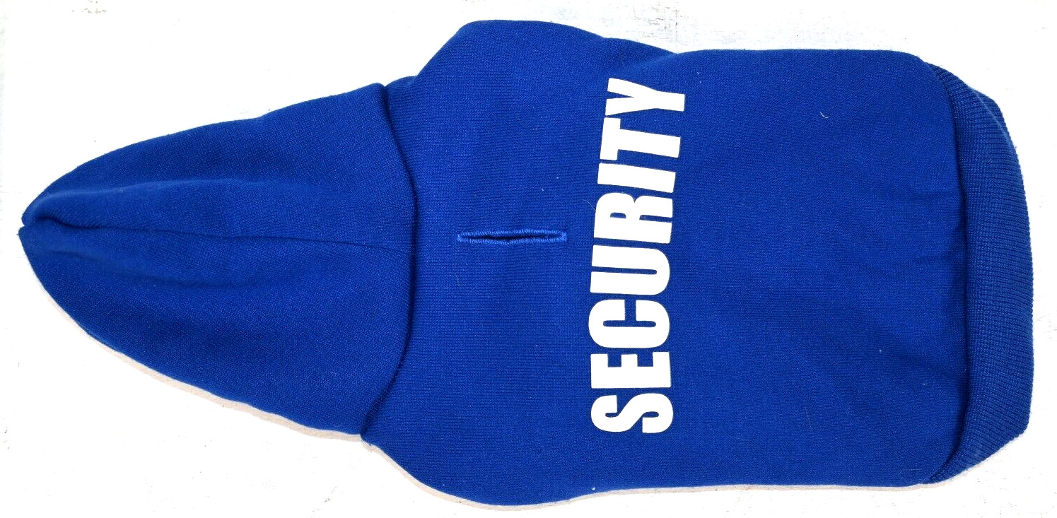 Blue Security Pet Hoodie Size XS 100% Polyester NWOT Unknown Brand