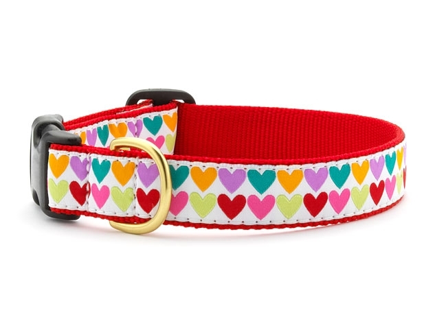 Up Country Dog Collar Adjustable Pop Hearts Design Made In USA XS S M L XL XXL