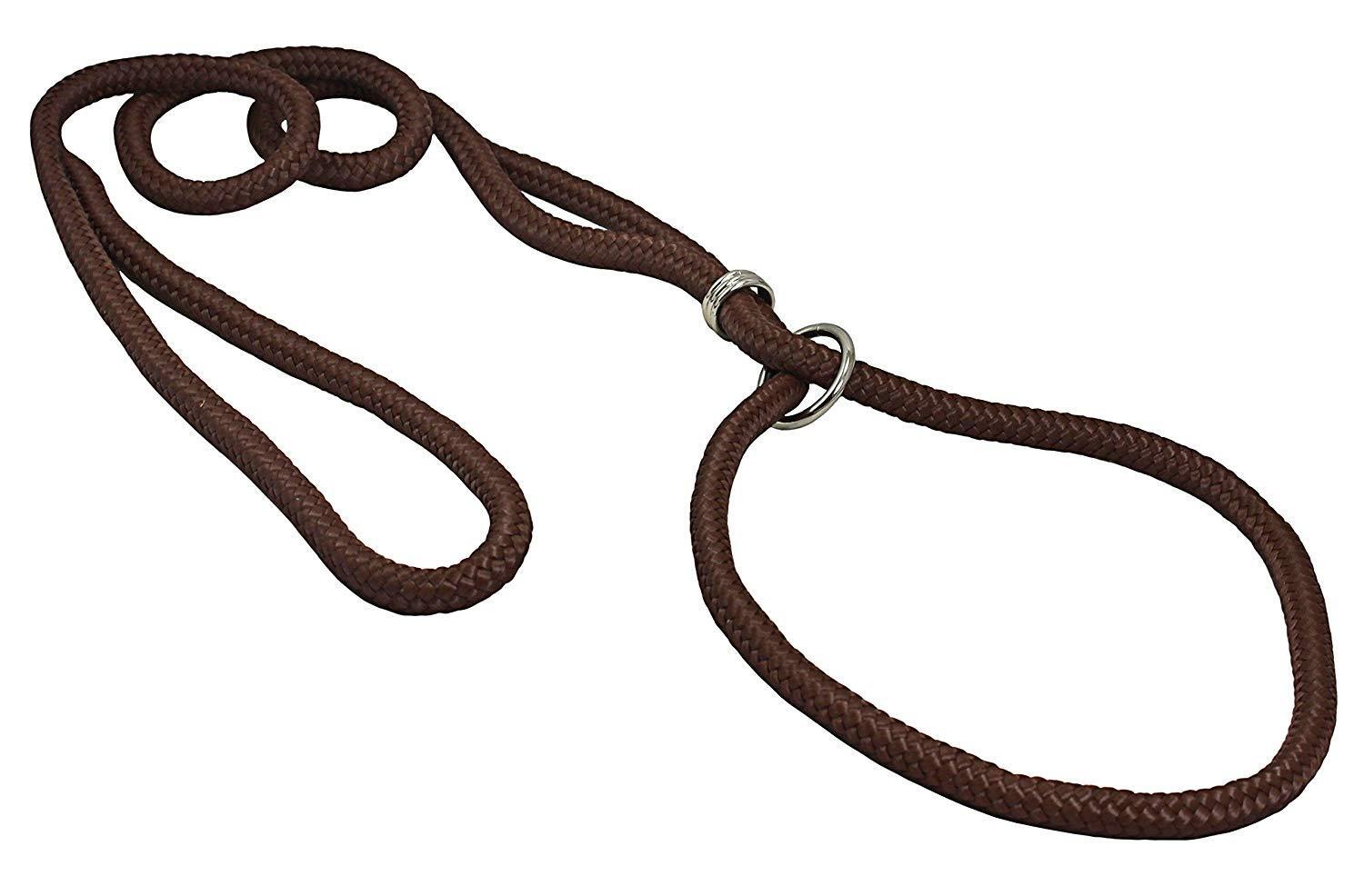 Dog Show Lead Braided Tubular Nylon 52″ Long Brown