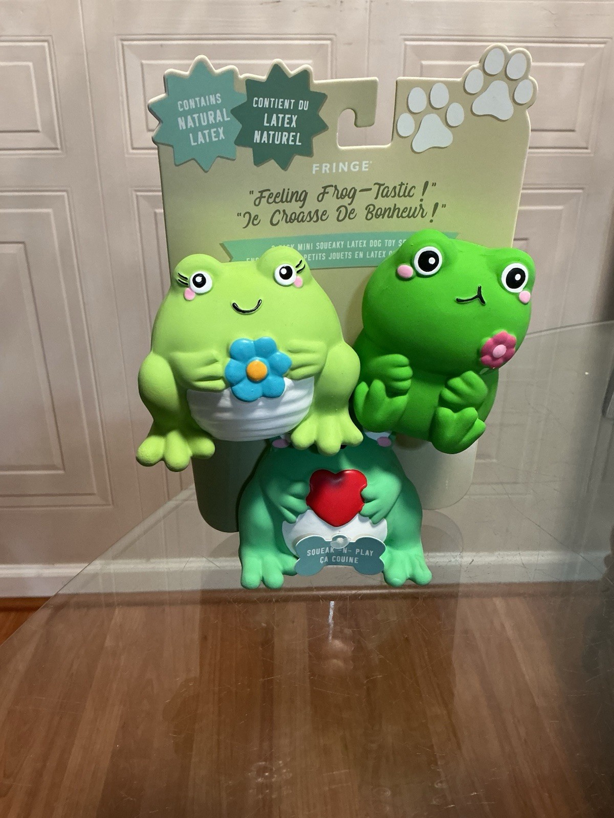NEW Fringe Dog Toys “Feeling Frog-fantastic” Latex Frogs with Squeakers Set of 3