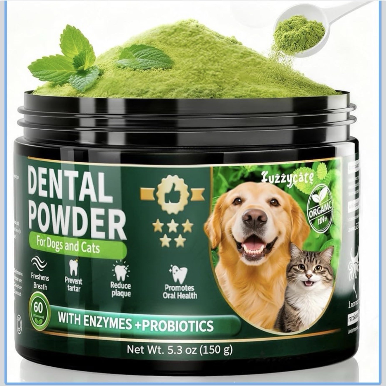 Dental Powder for Dog and Cat Cleaning Powder With Natural Herbal 1 Pack For 2